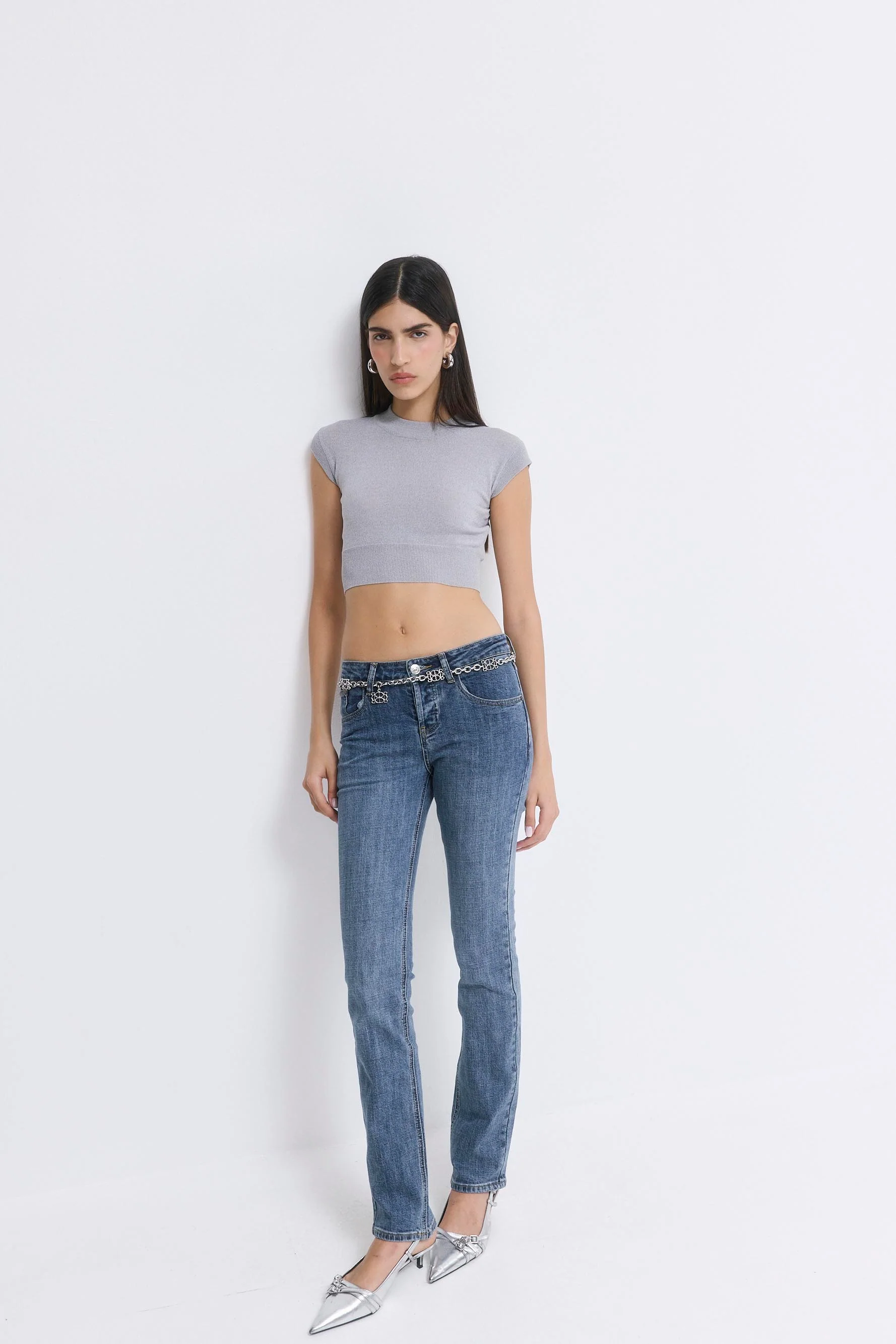 Cropped Sheer Sleeveless Knit - Image 3