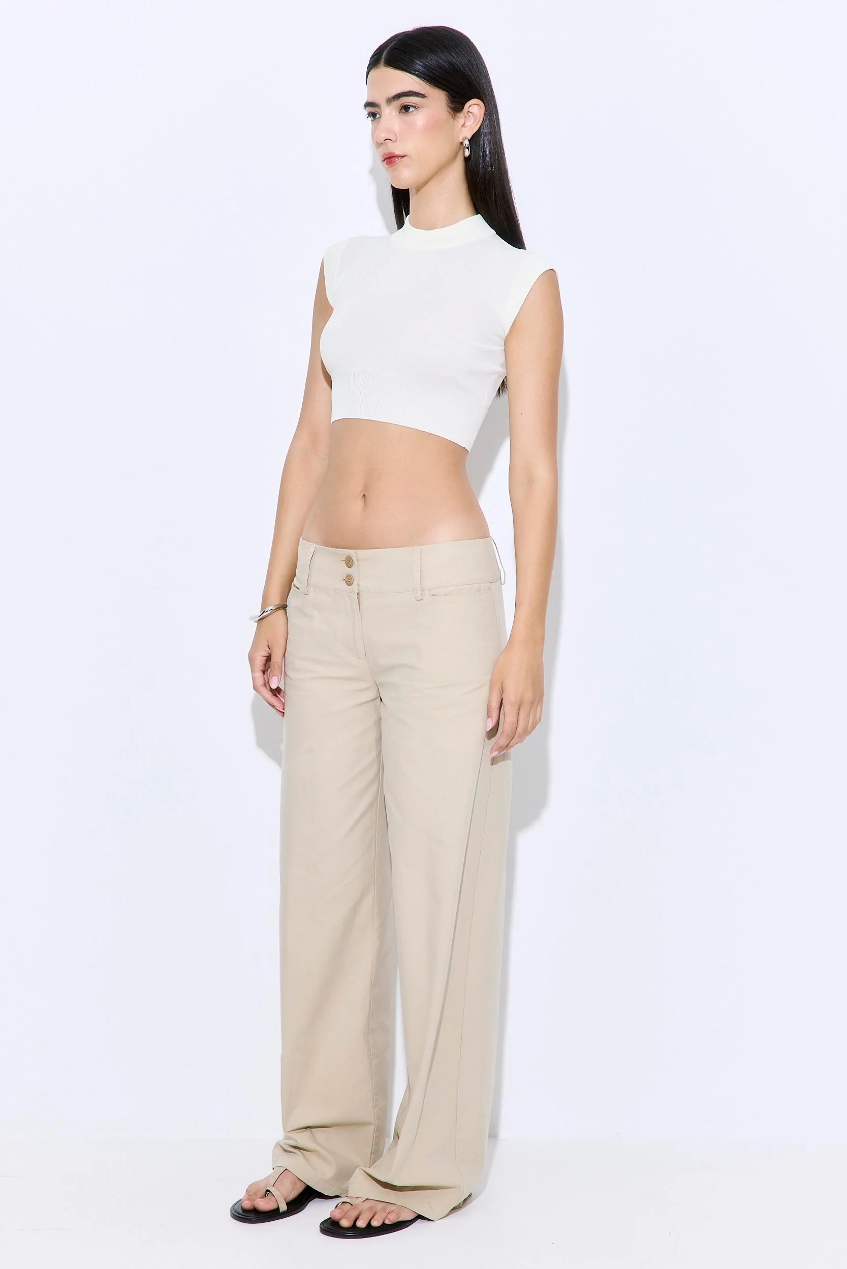 Cropped Sheer Sleeveless Knit - Image 4