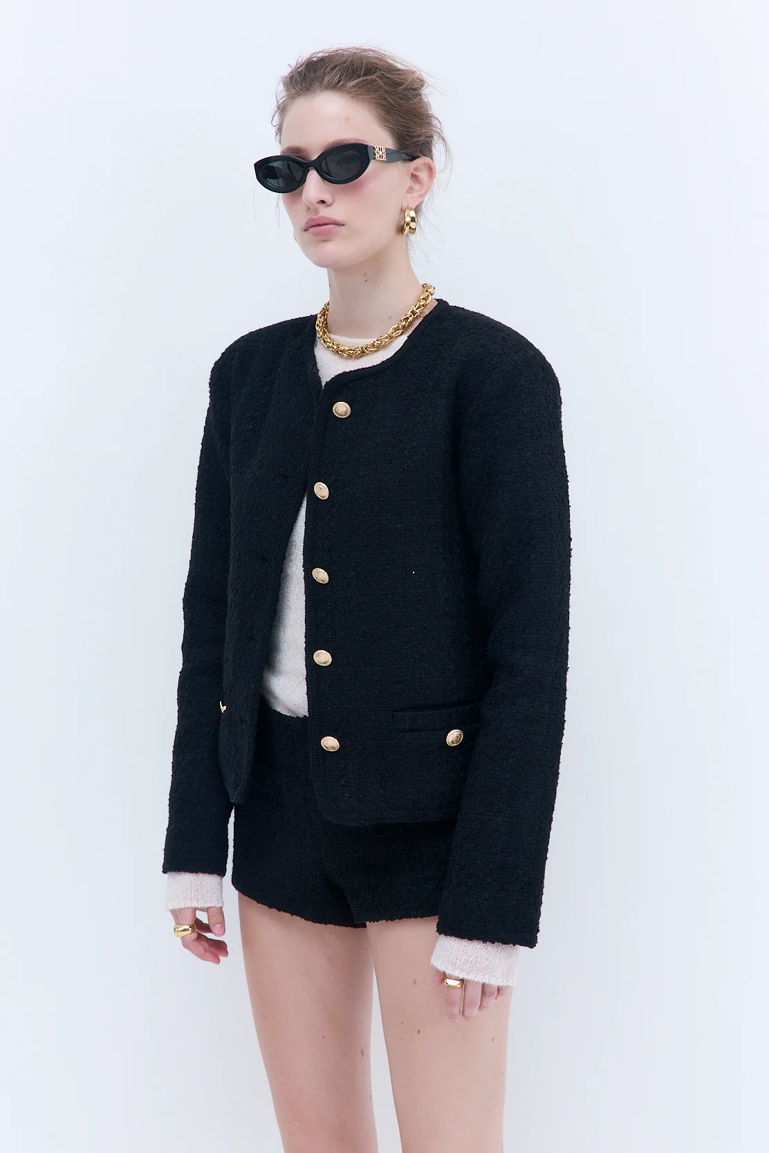 Cropped Tweed Jacket - Image 5