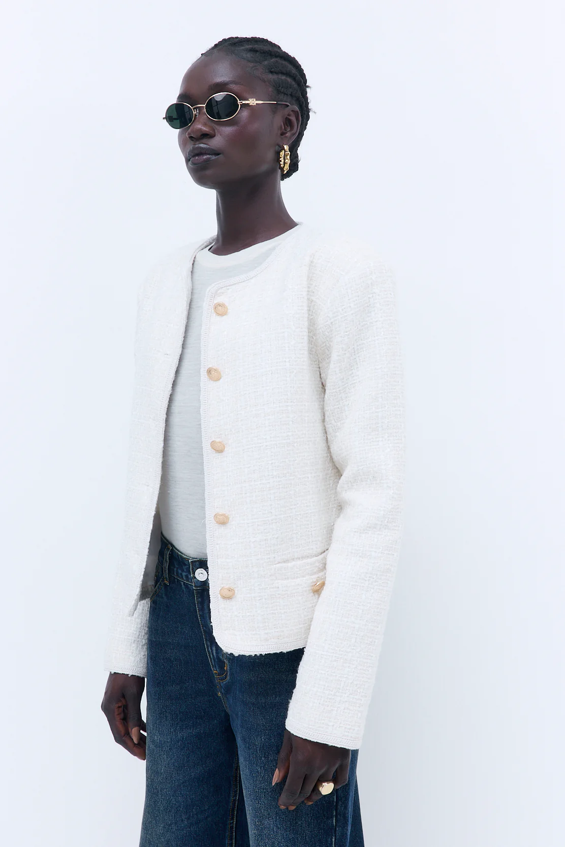 Cropped Tweed Jacket - Image 6