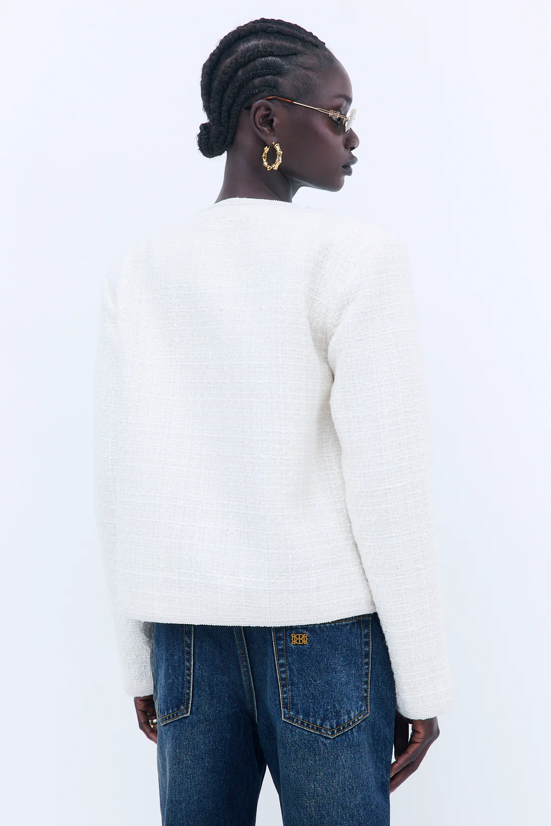 Cropped Tweed Jacket - Image 7