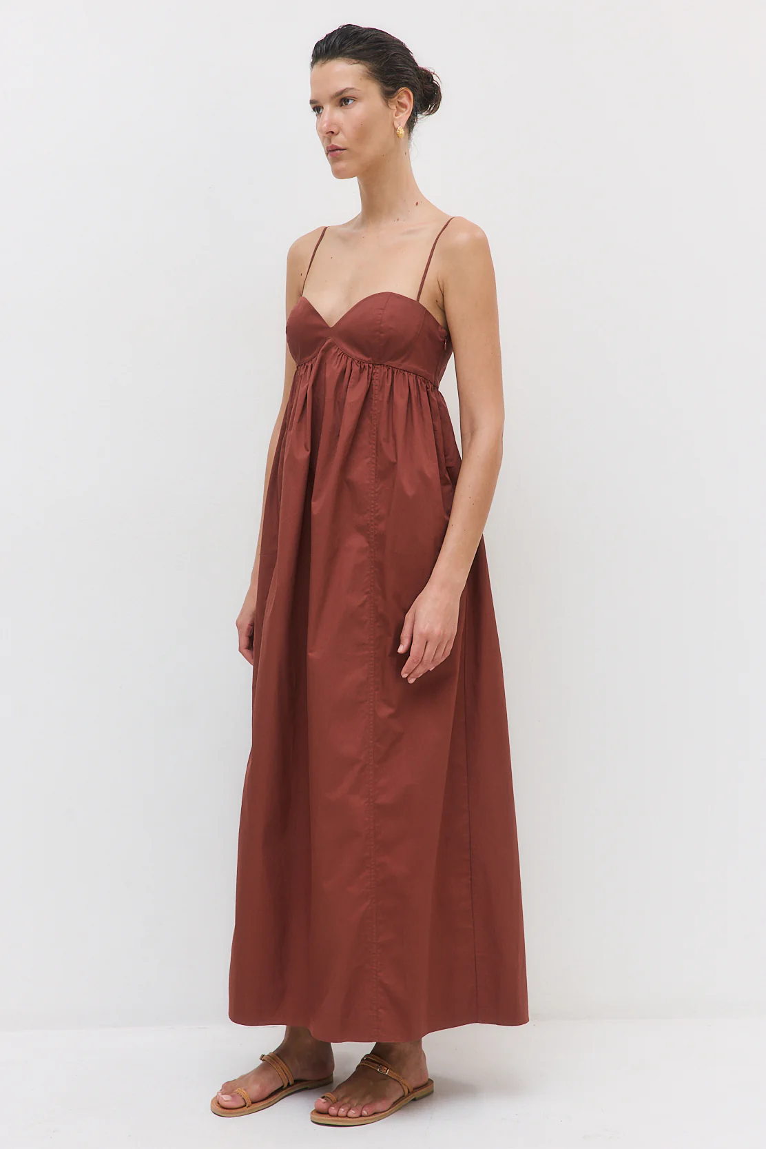 Cupped Poplin Maxi Dress - Image 4