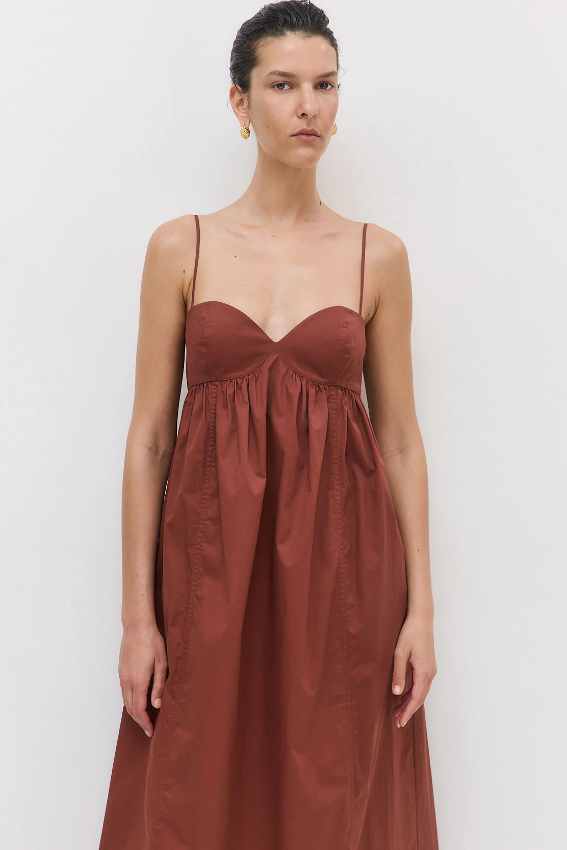Cupped Poplin Maxi Dress - Image 5