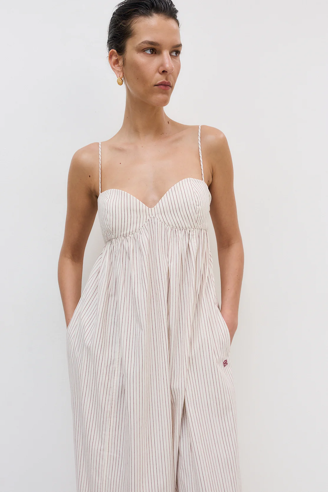 Cupped Poplin Maxi Dress - Image 3