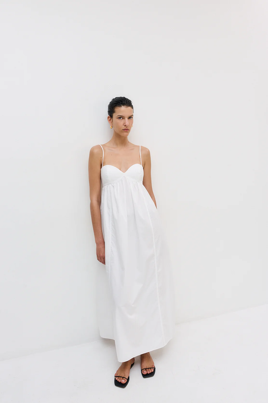 Cupped Poplin Maxi Dress - Image 3