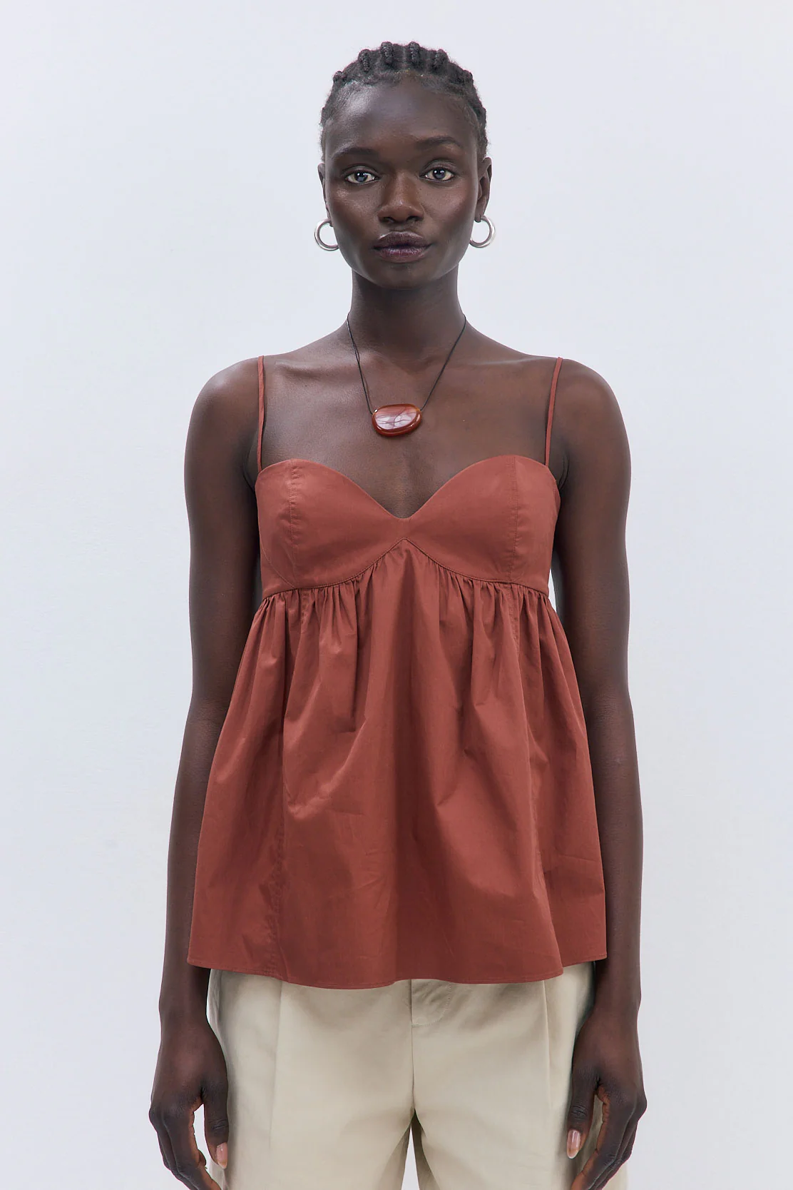 Cupped Poplin Top