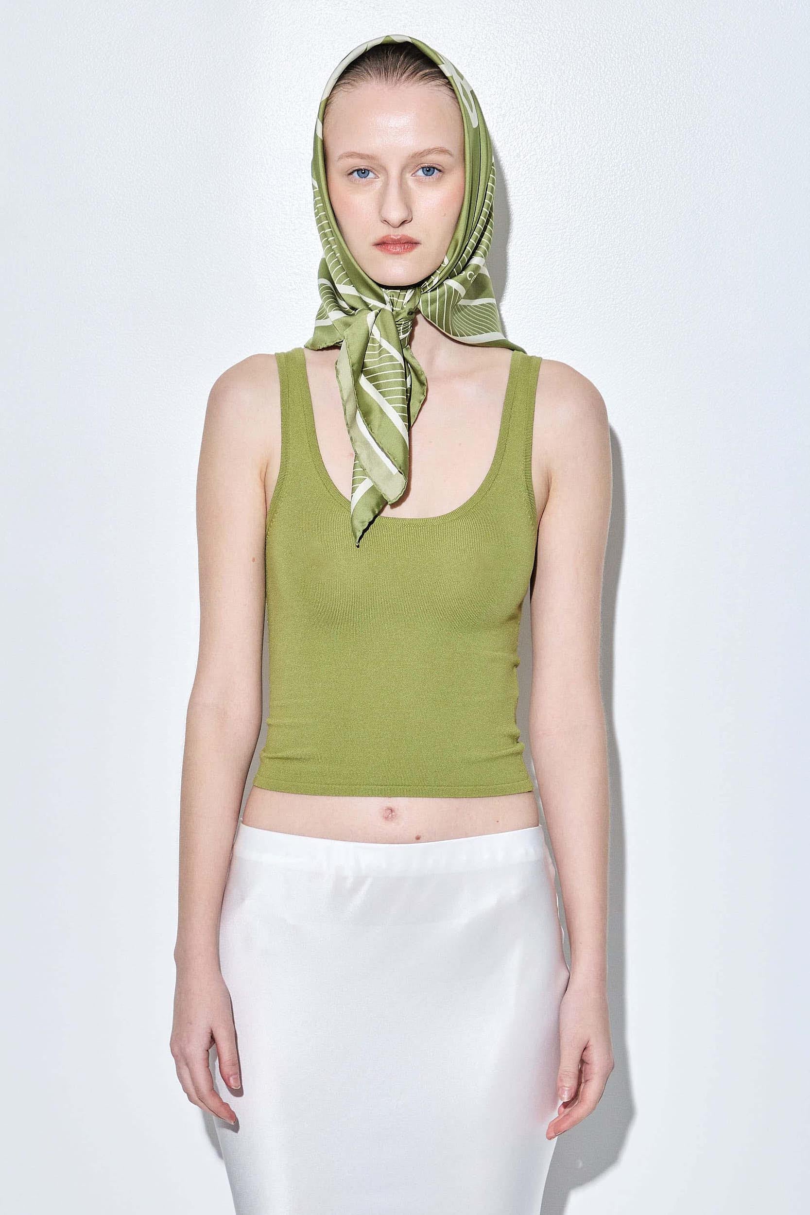 Deep Scoop Knitted Tank Top