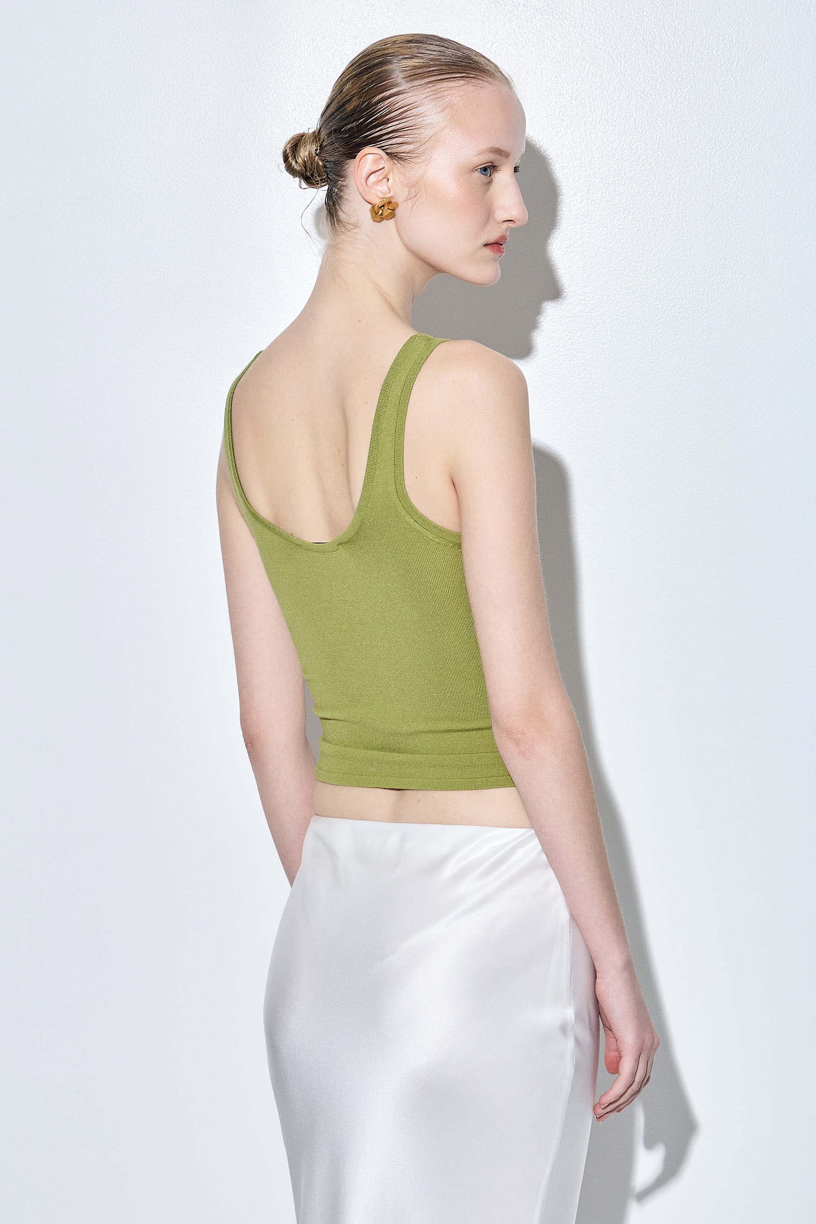 Deep Scoop Knitted Tank Top - Image 5