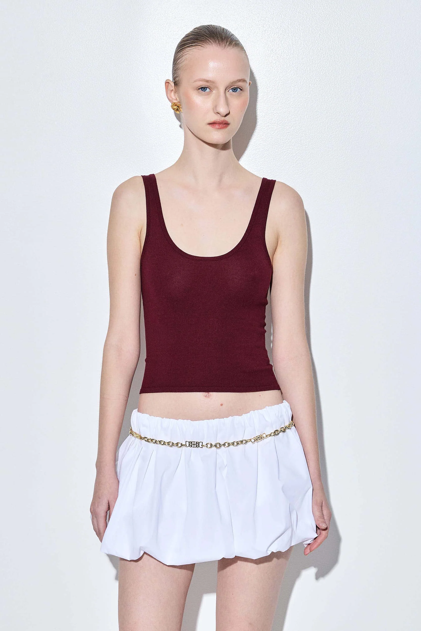 Deep Scoop Knitted Tank Top