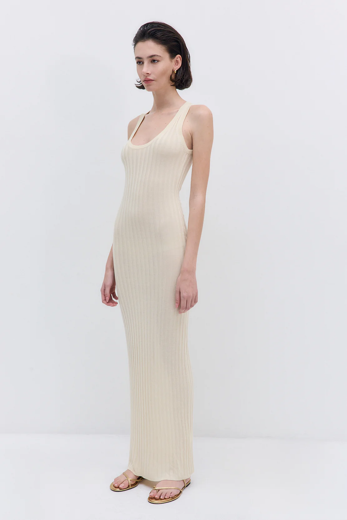 Deep Scoop Ribbed Maxi Dress - Image 4