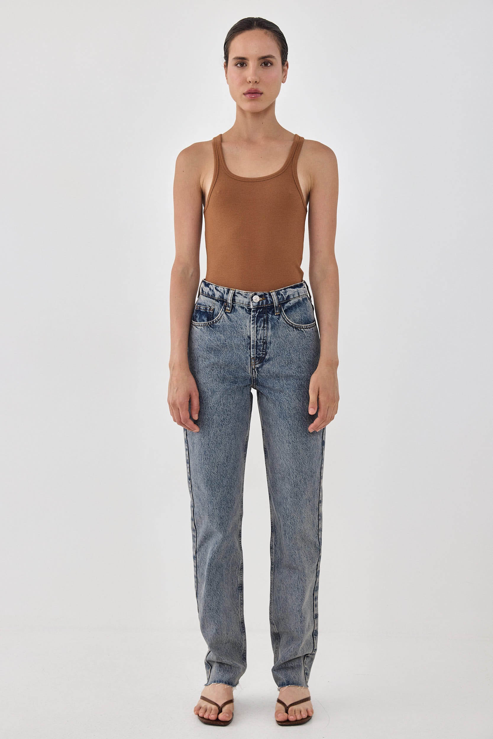 Deep Scoop Thin Straps Tank Top - Image 2