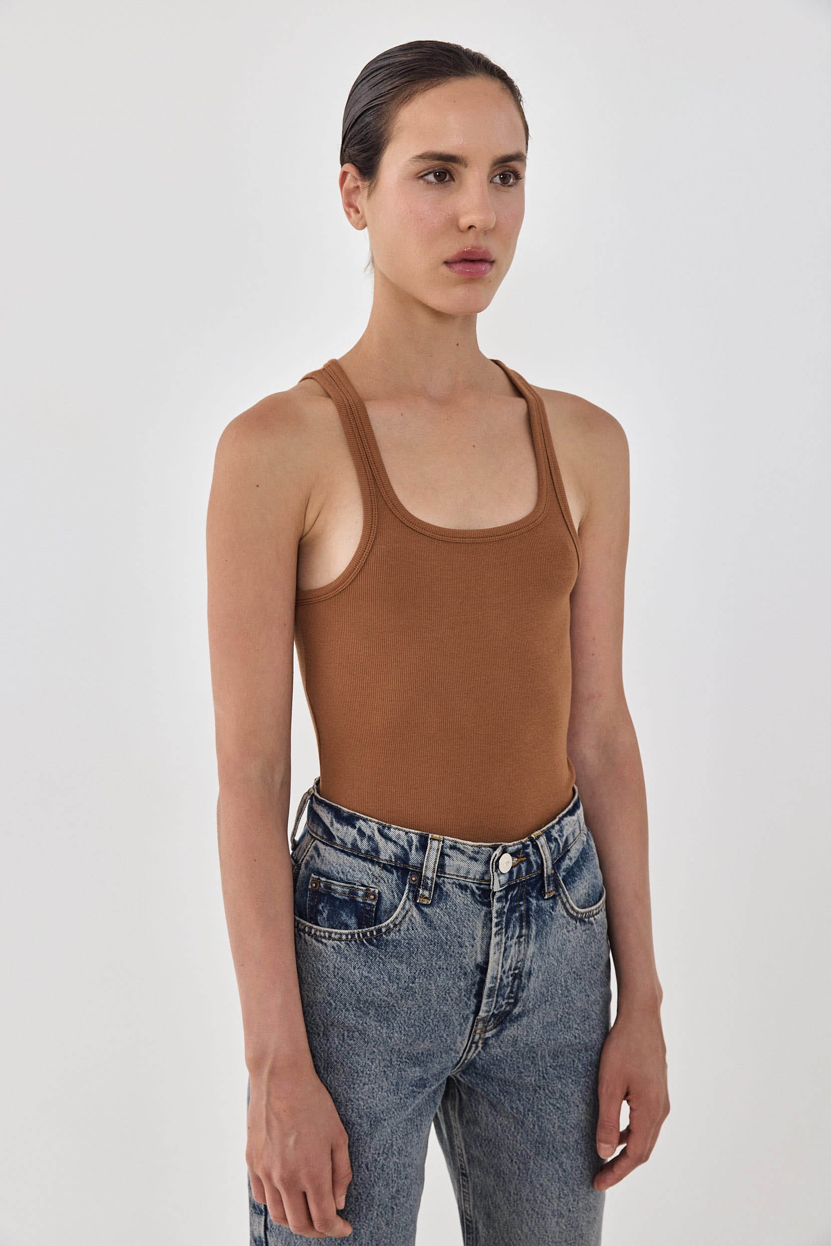 Deep Scoop Thin Straps Tank Top - Image 3