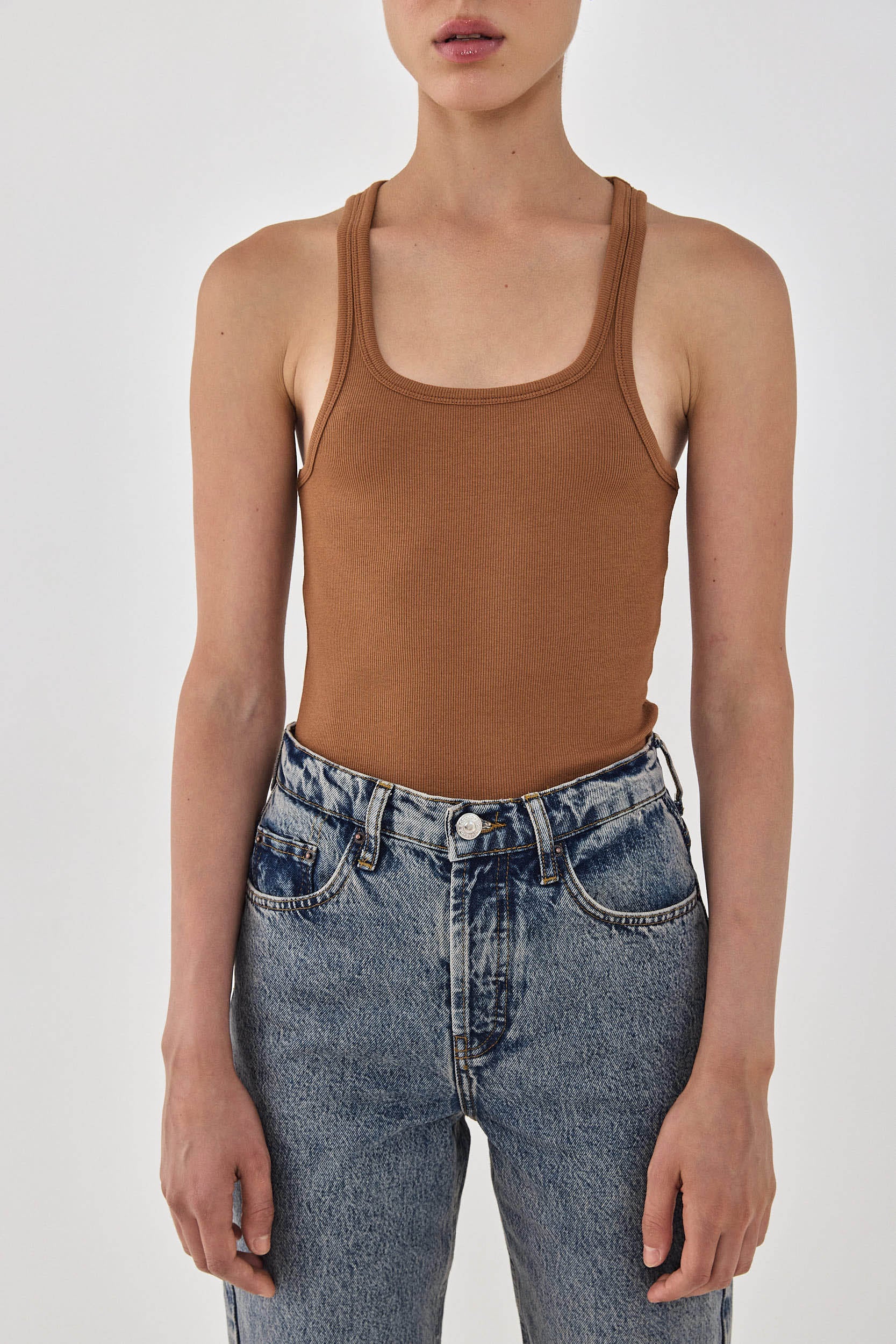 Deep Scoop Thin Straps Tank Top - Image 5