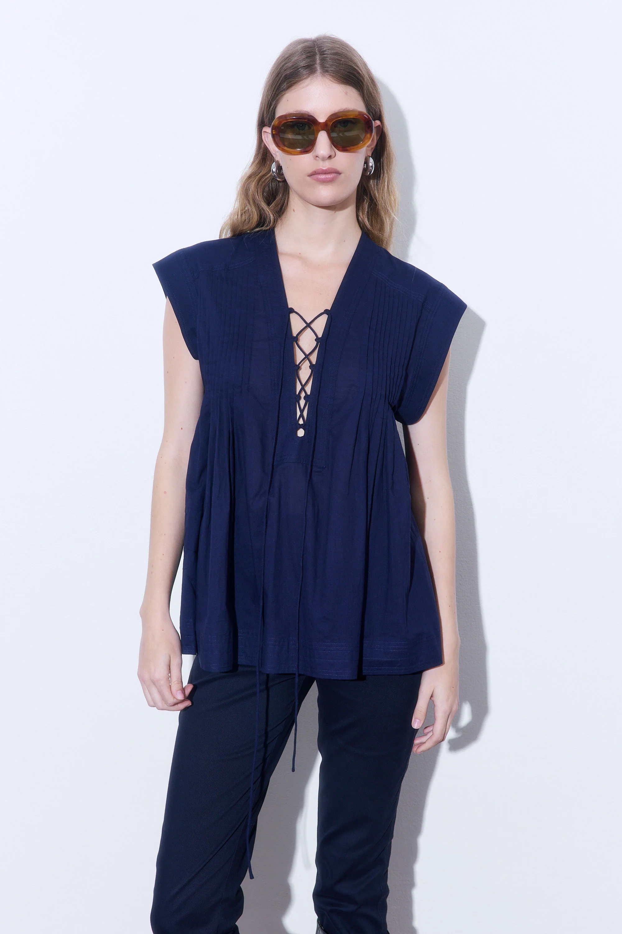 Deep V Neck Blouse