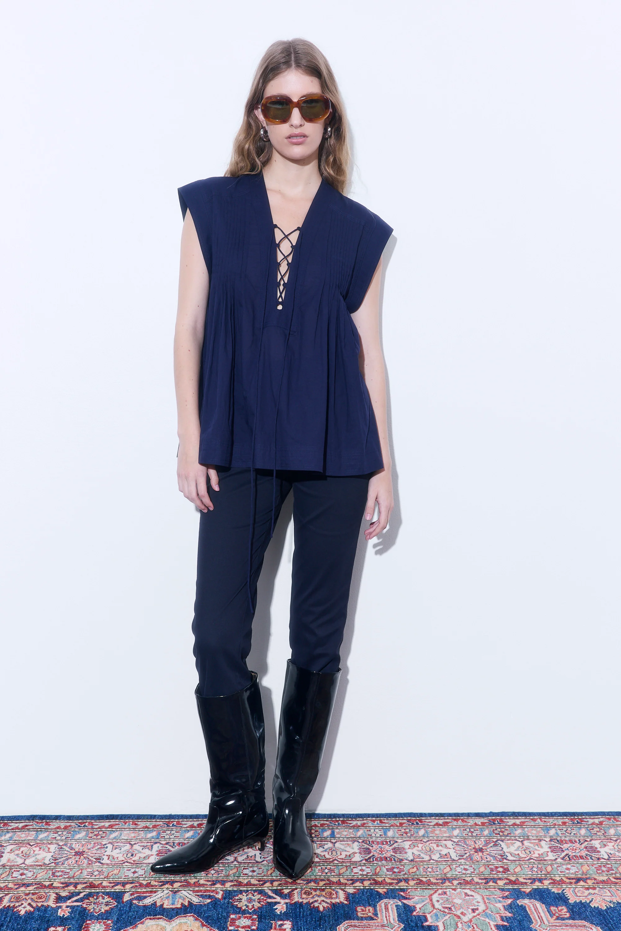 Deep V Neck Blouse - Image 2
