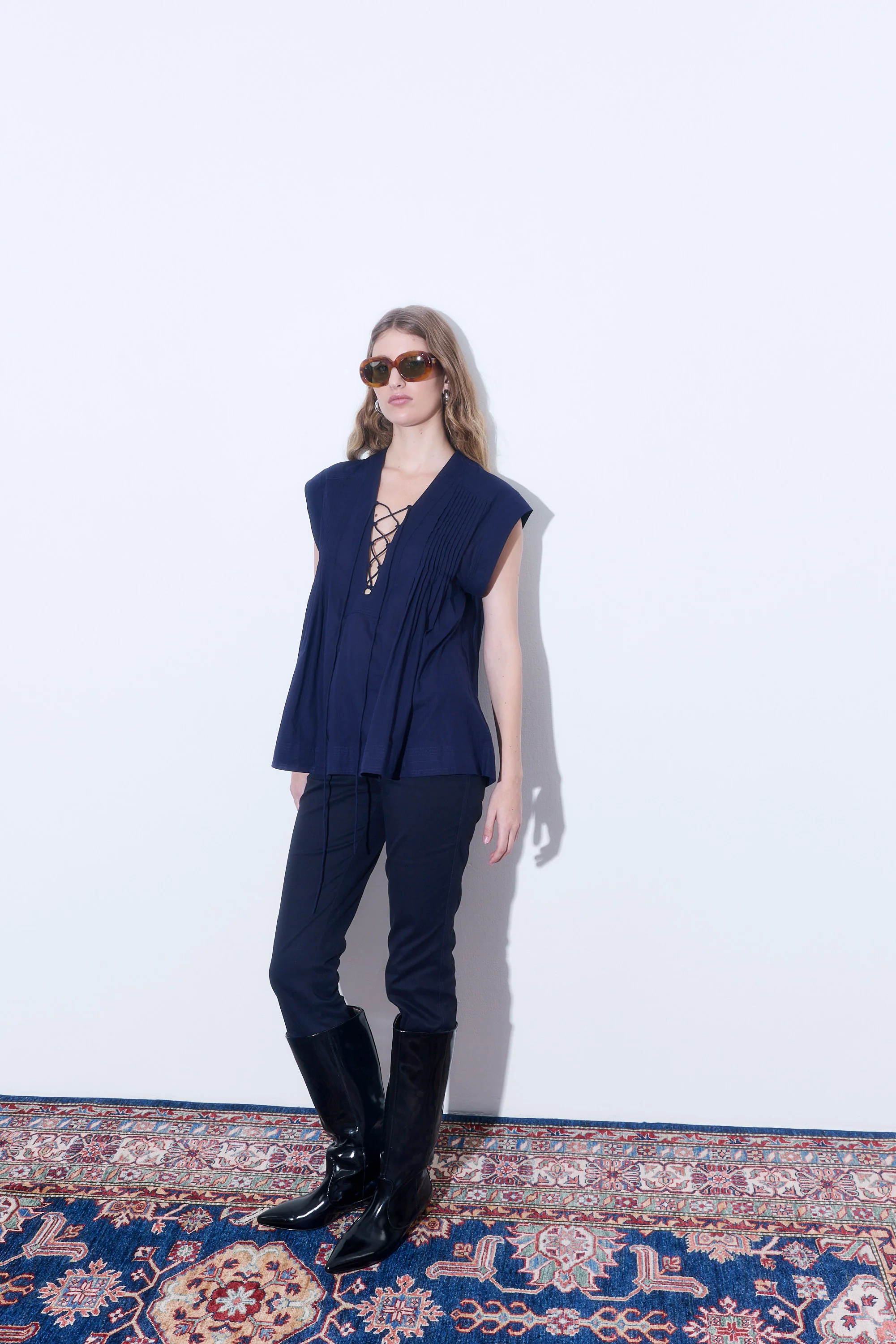 Deep V Neck Blouse - Image 3