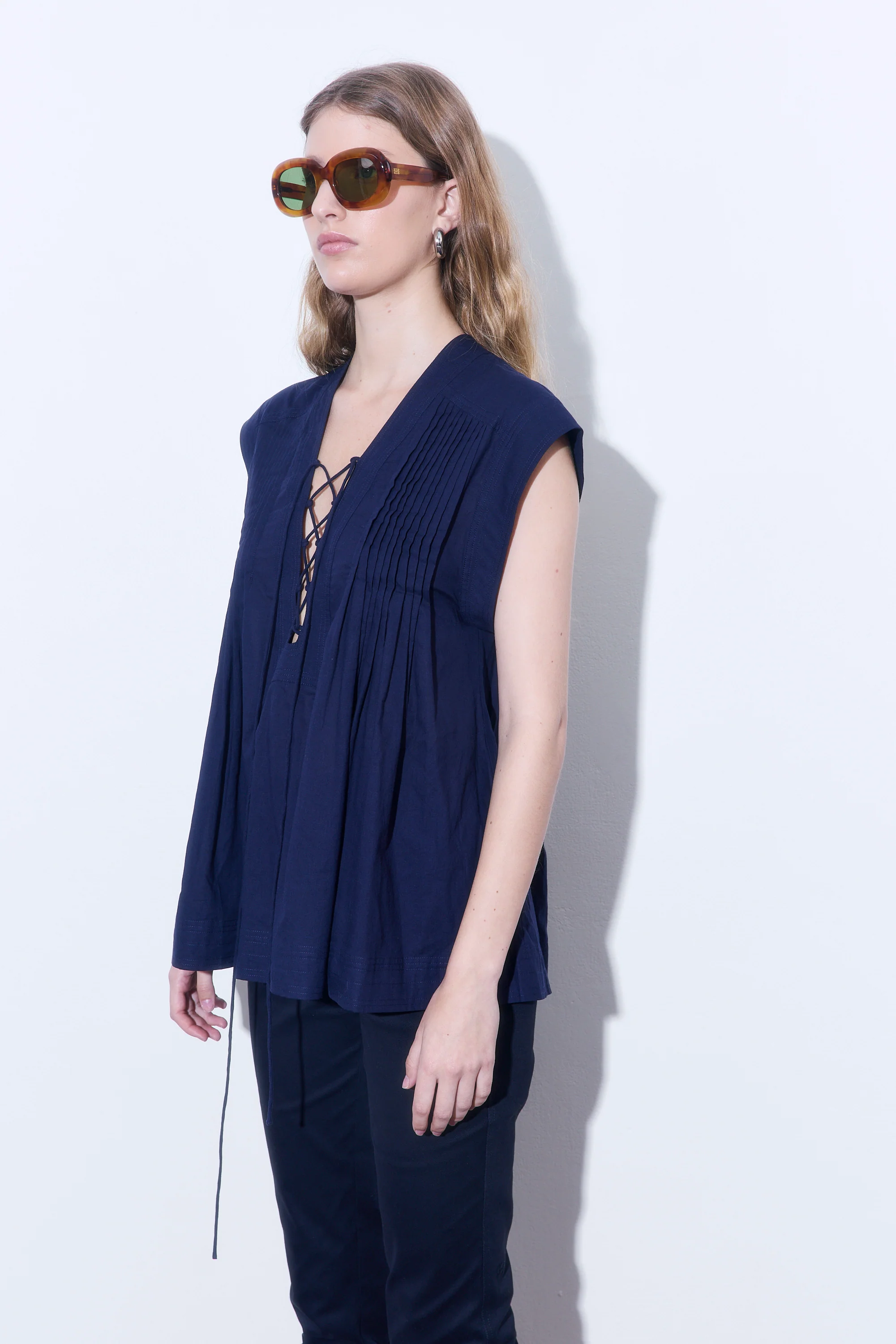 Deep V Neck Blouse - Image 4