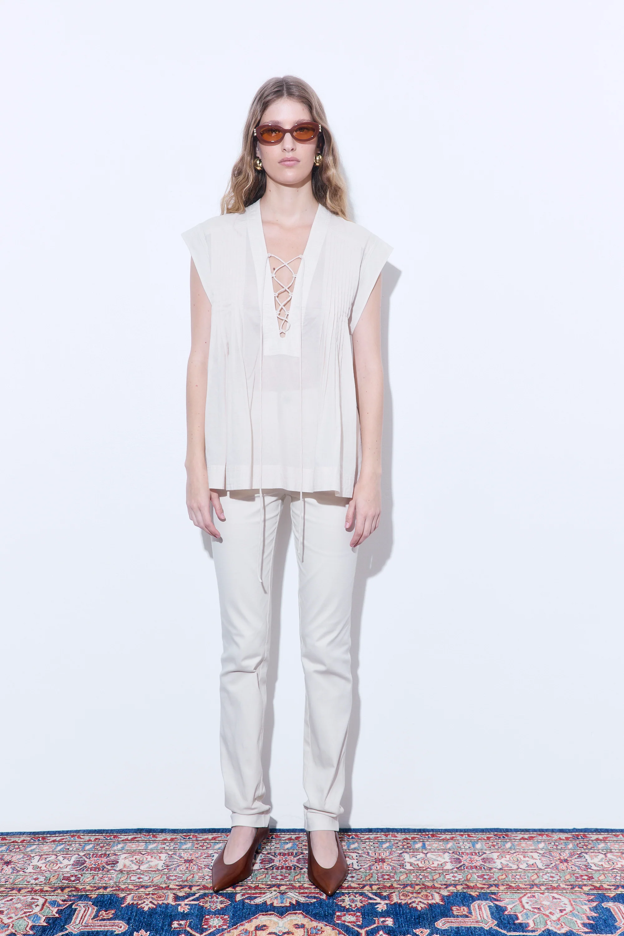 Deep V Neck Blouse - Image 2