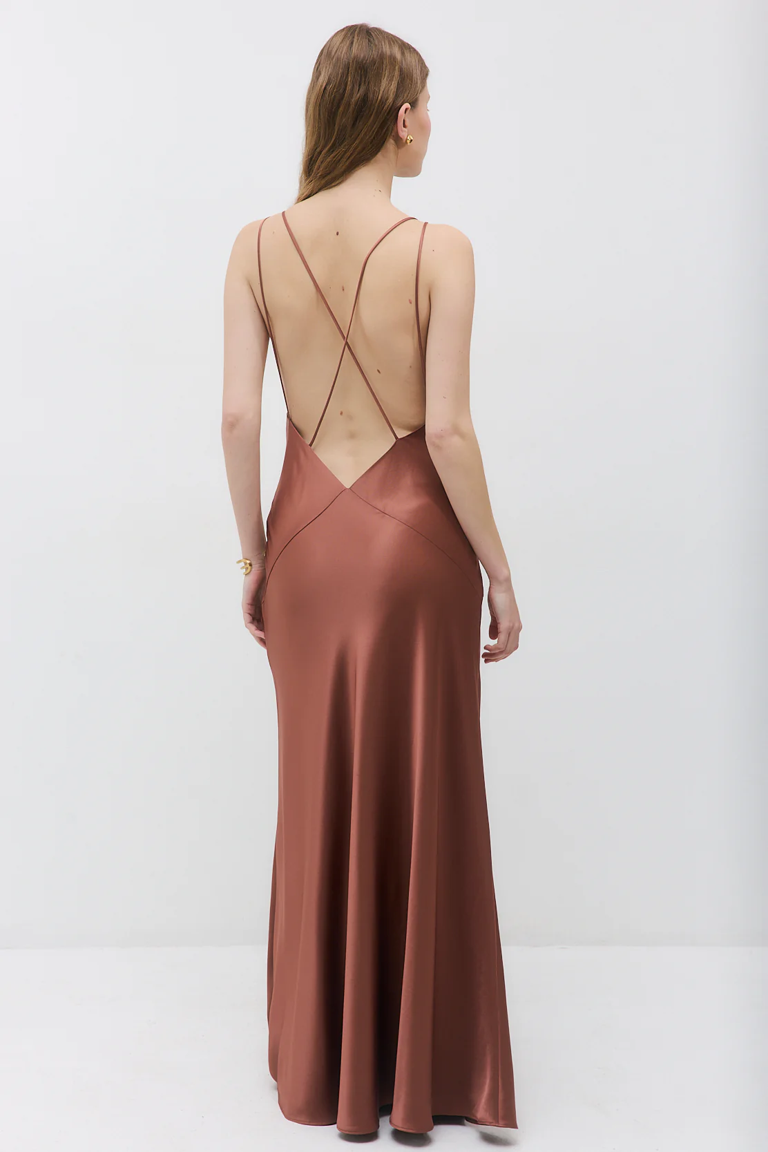 Deep V Satin Maxi Dress - Image 6