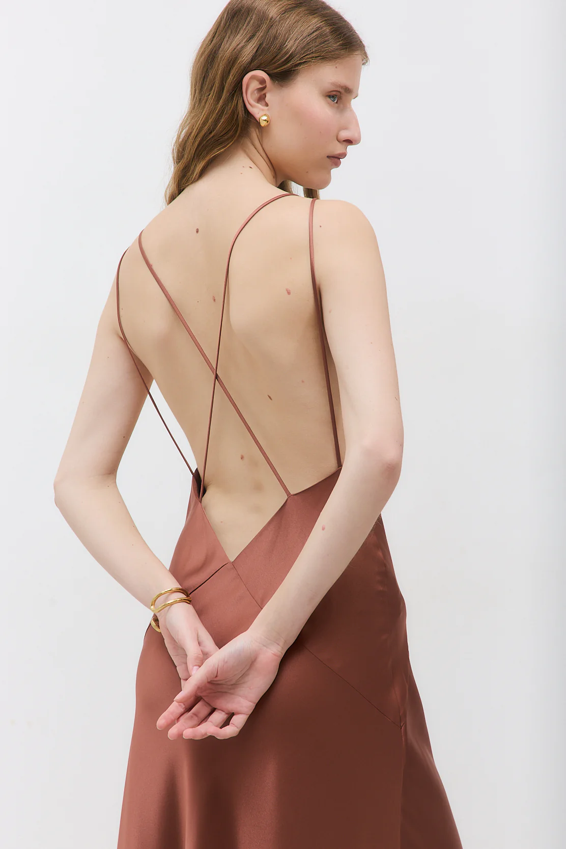 Deep V Satin Maxi Dress - Image 7