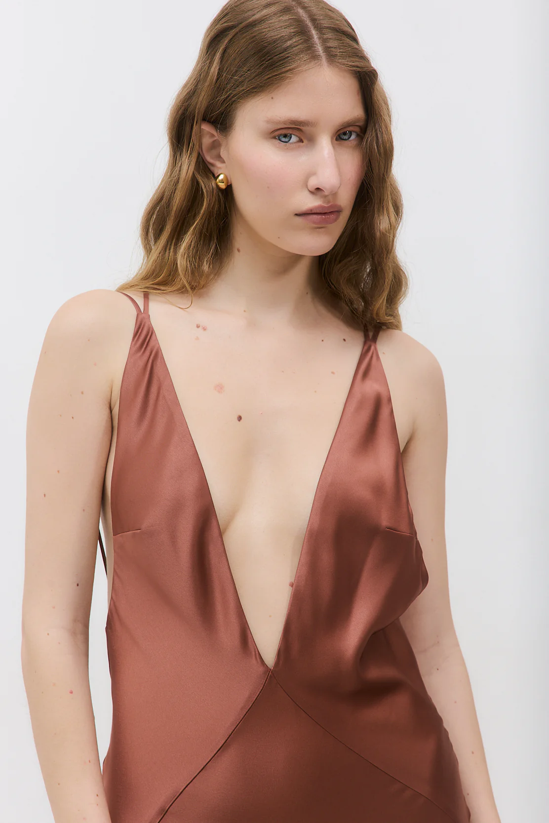 Deep V Satin Maxi Dress - Image 8