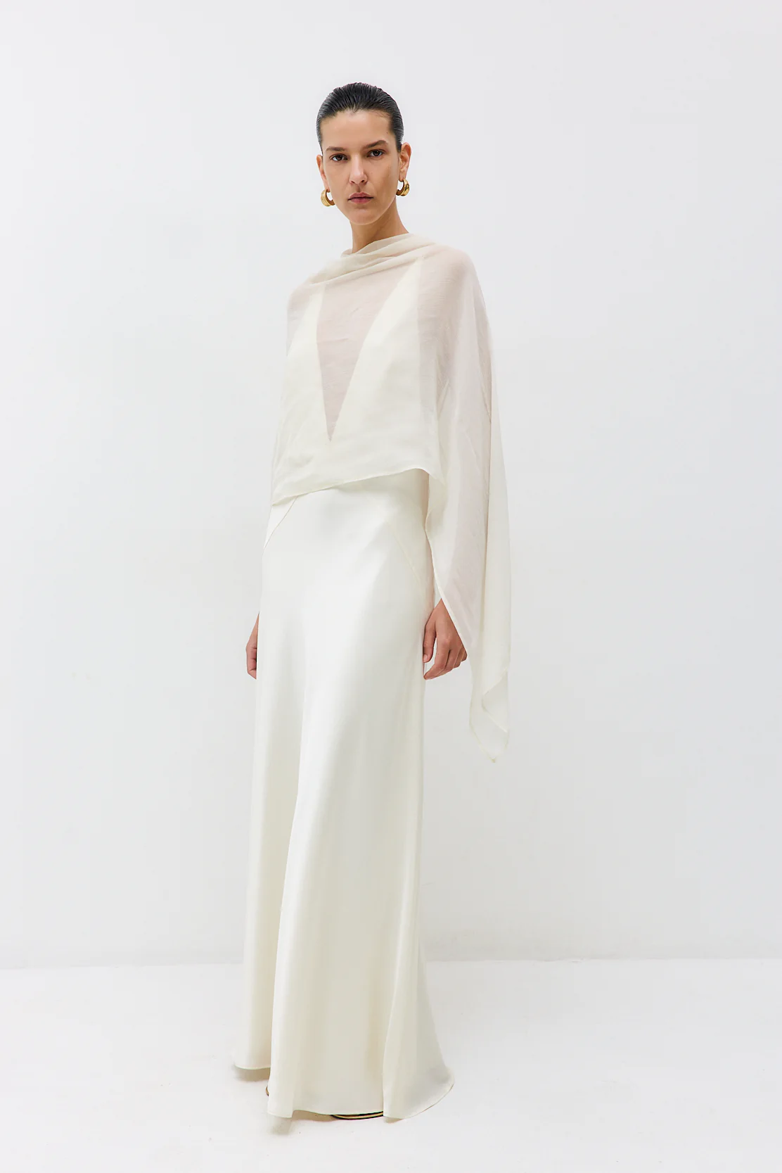 Deep V Satin Maxi Dress - Image 3