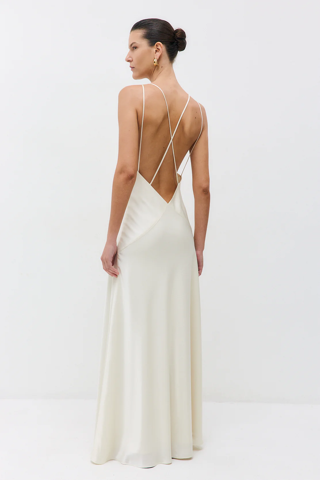 Deep V Satin Maxi Dress - Image 5