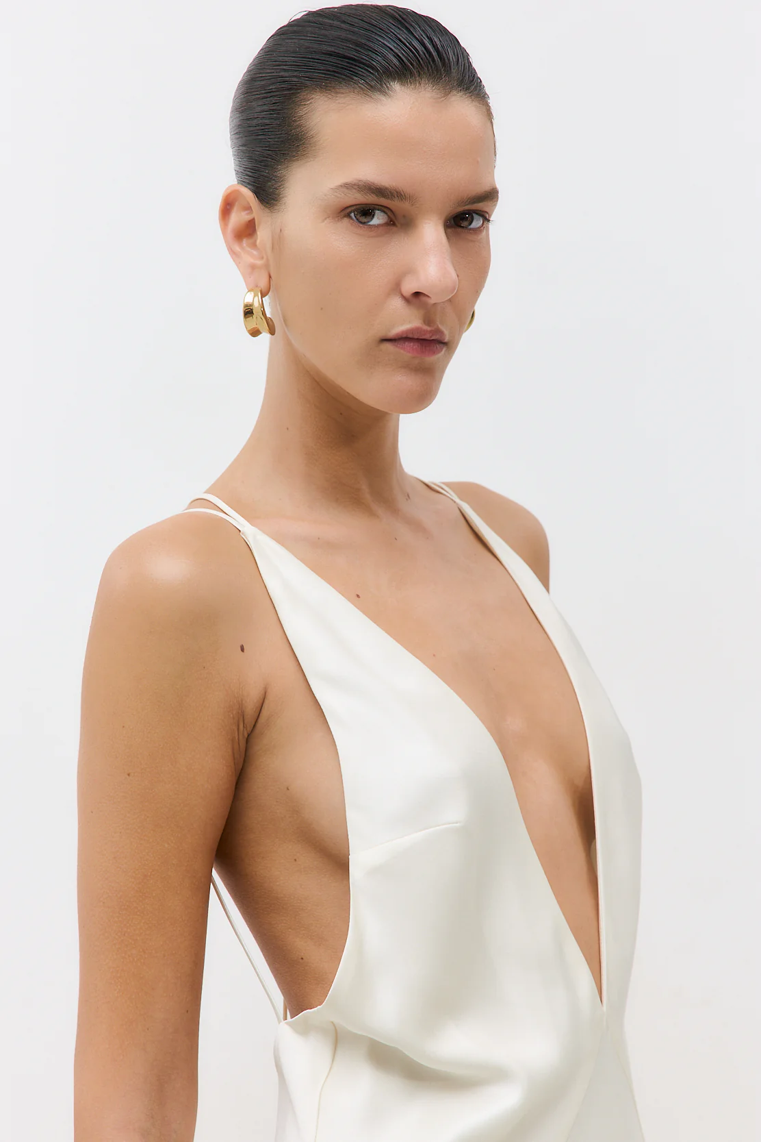 Deep V Satin Maxi Dress - Image 8