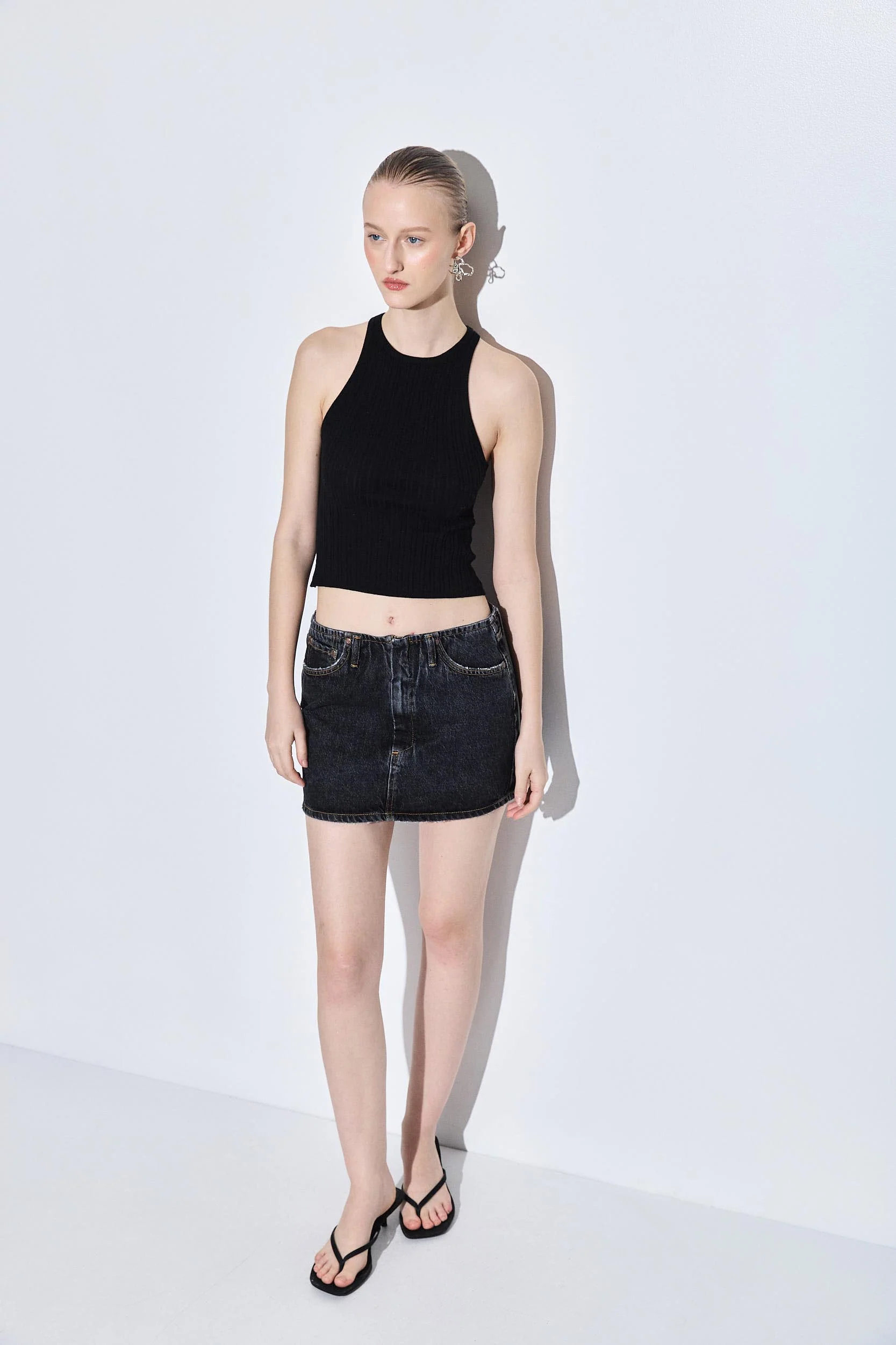 Denim Micro Mini Skirt - Image 3