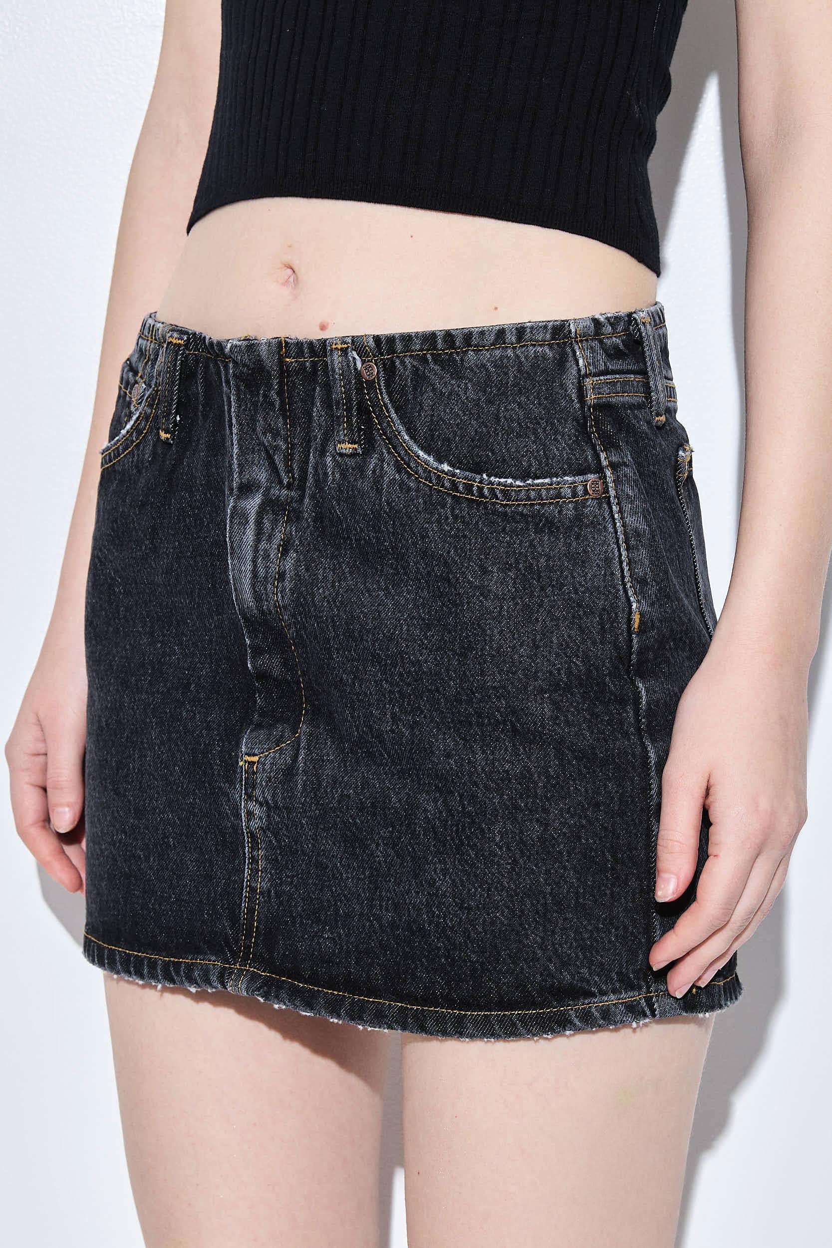 Denim Micro Mini Skirt - Image 6