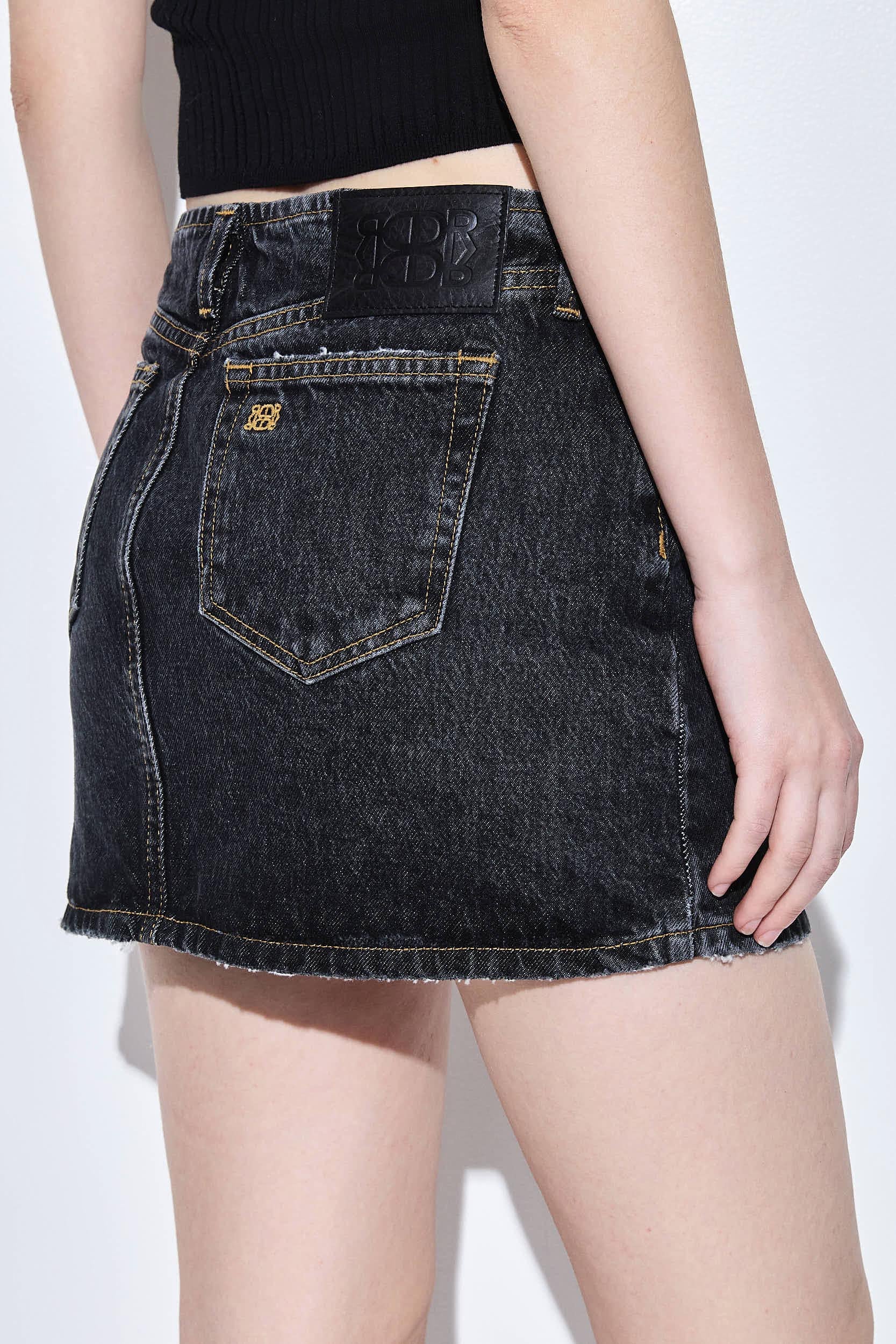 Denim Micro Mini Skirt - Image 7