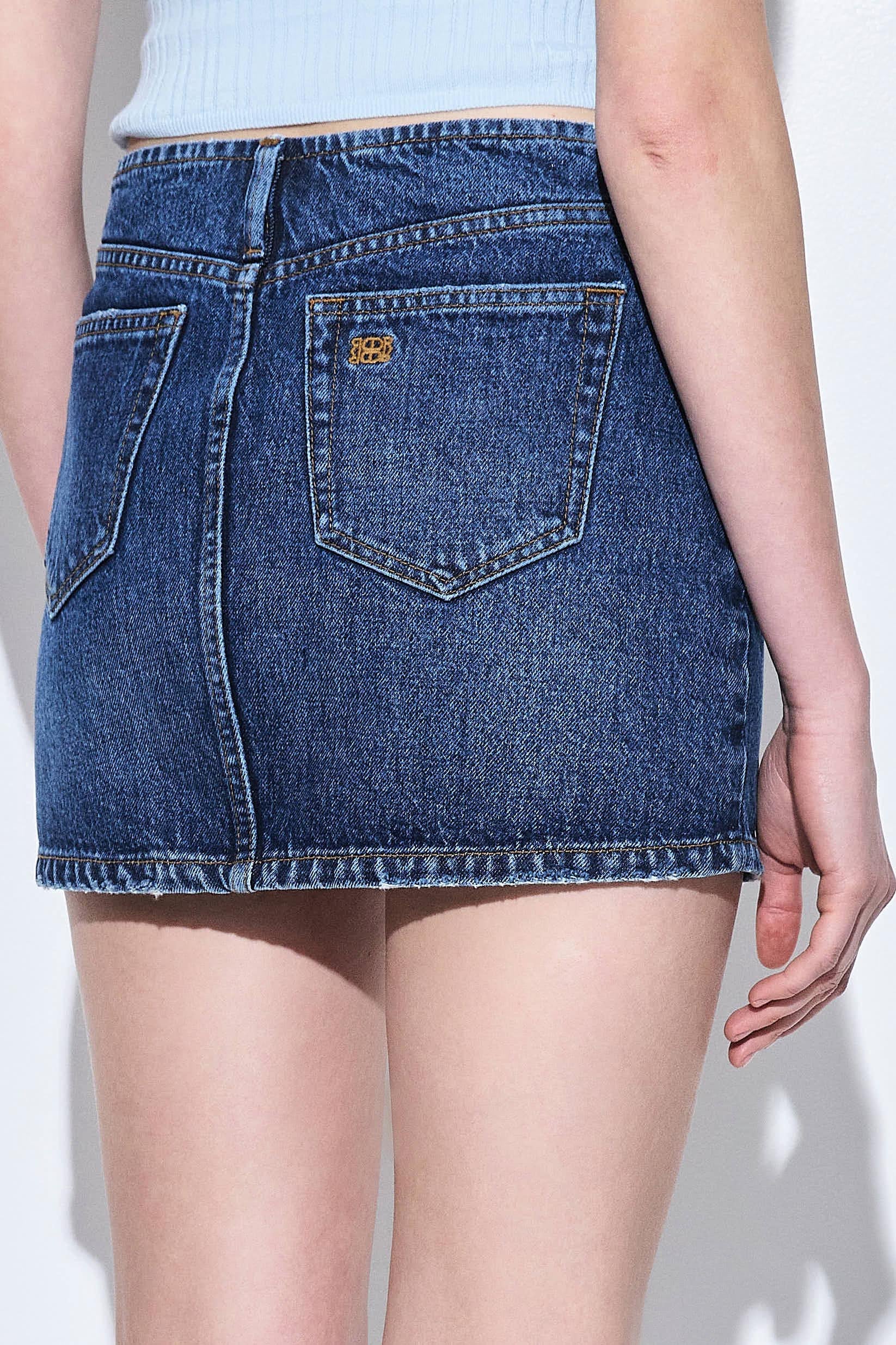 Denim Micro Mini Skirt - Image 7