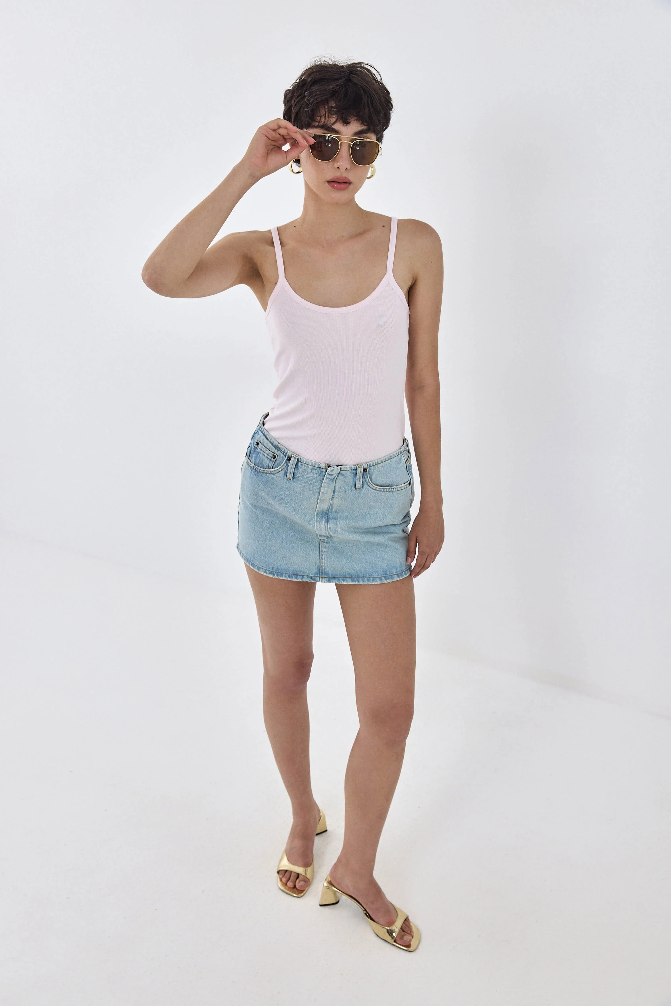 Denim Micro Mini Skirt - Image 3