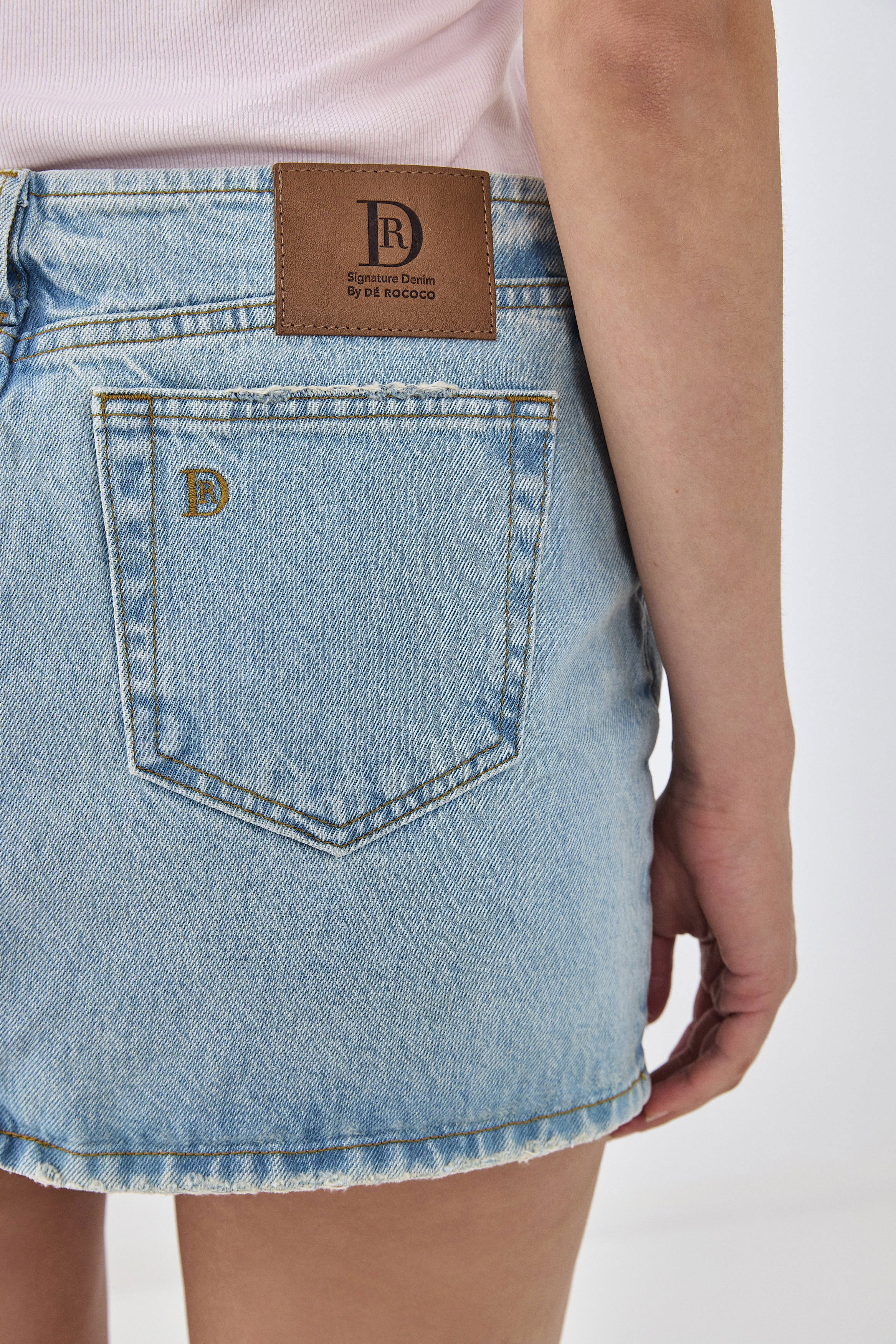 Denim Micro Mini Skirt - Image 7
