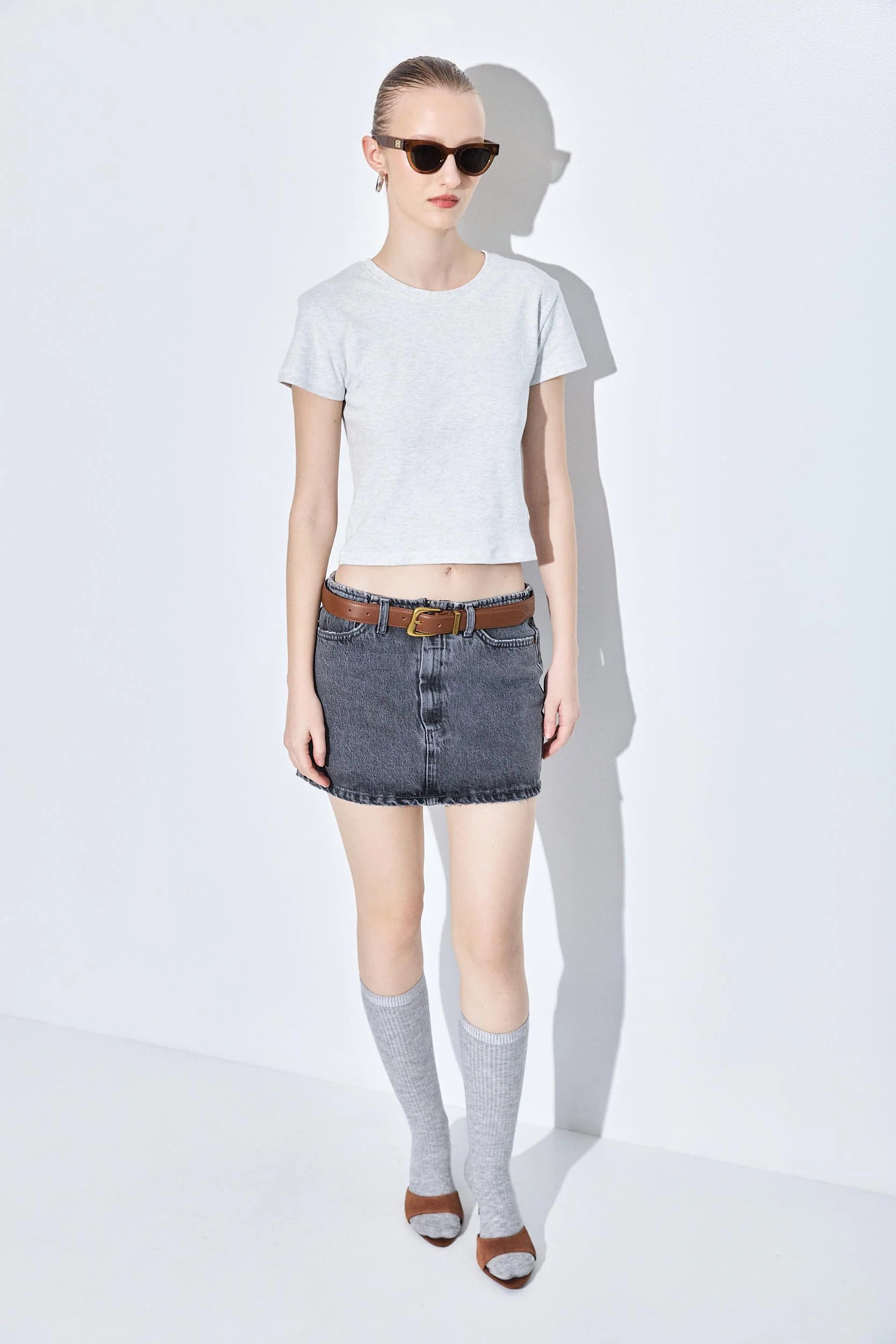 Denim Micro Mini Skirt - Image 3