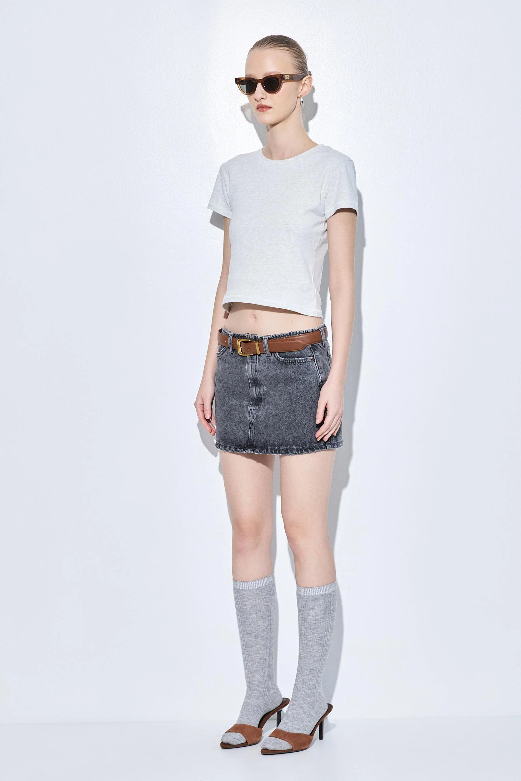 Denim Micro Mini Skirt - Image 4