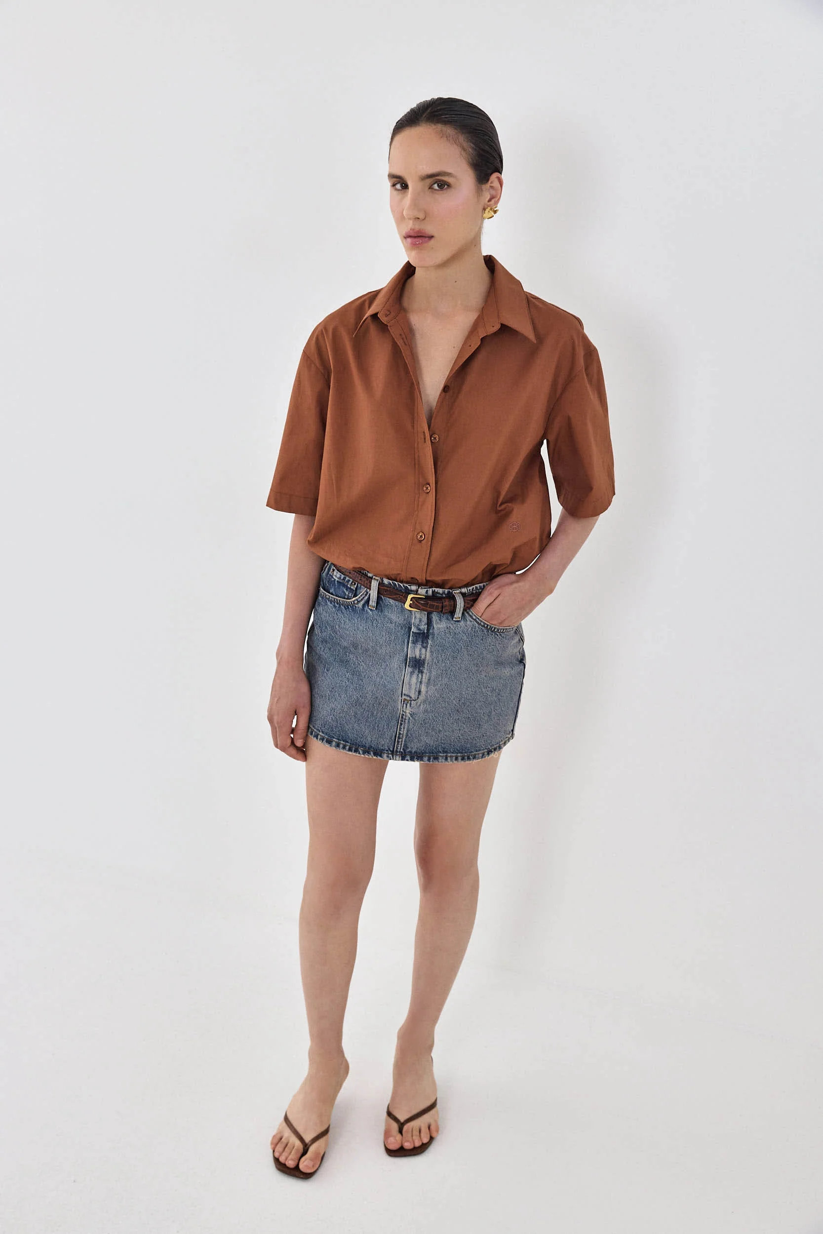 Denim Micro Mini Skirt - Image 3