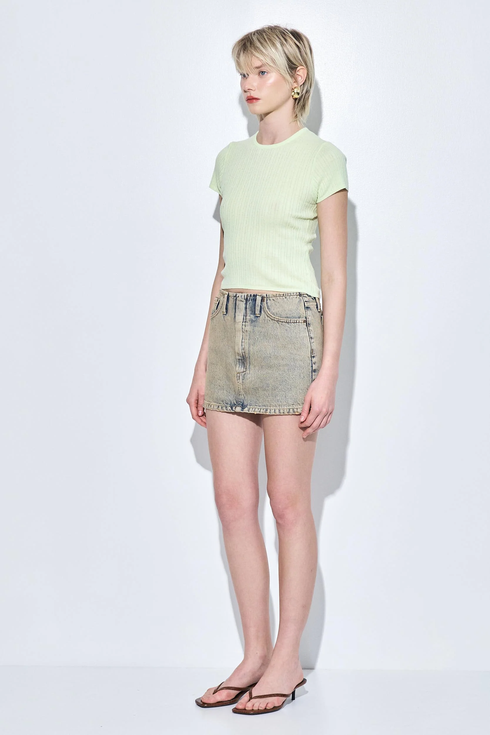 Denim Micro Mini Skirt - Image 4