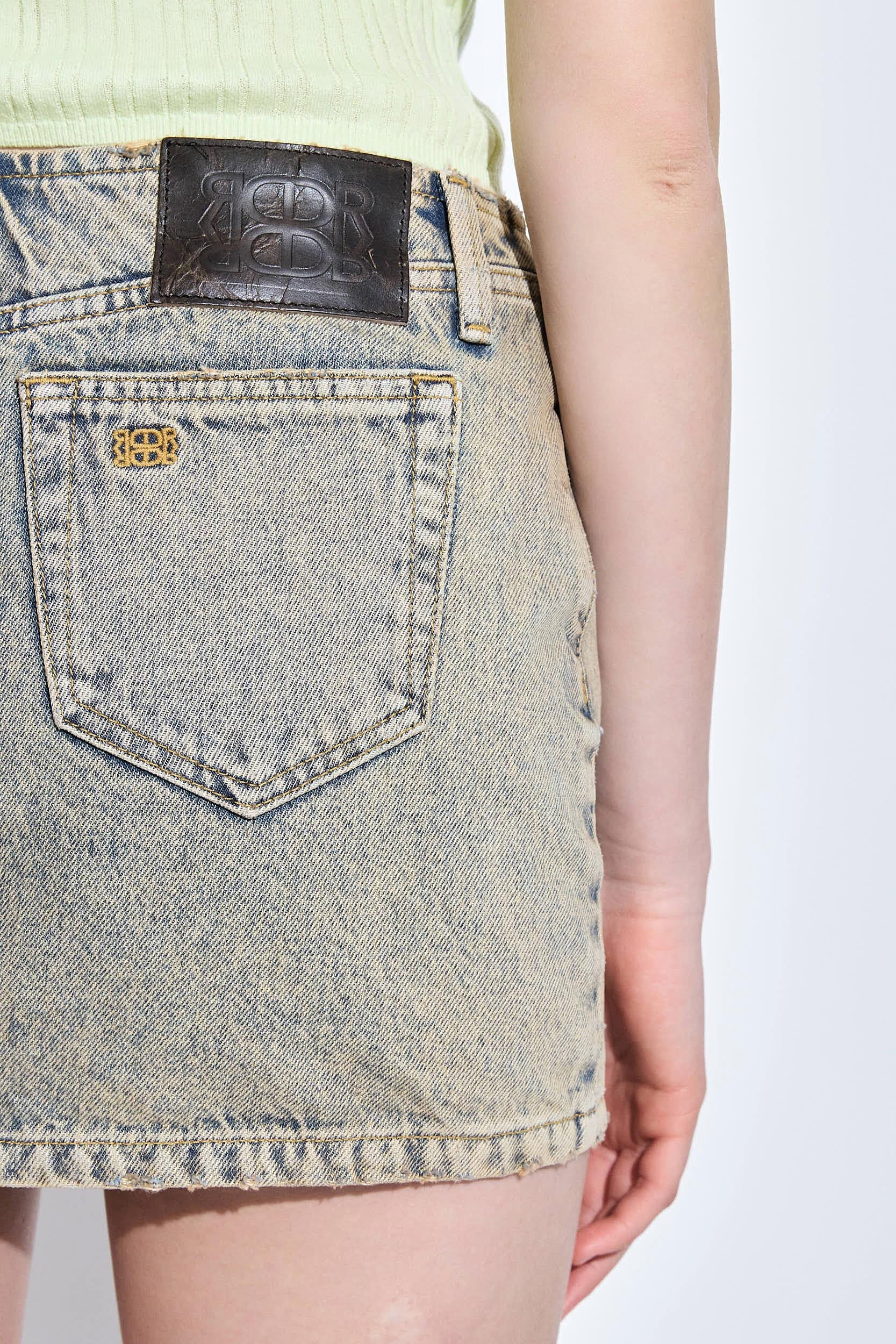 Denim Micro Mini Skirt - Image 7