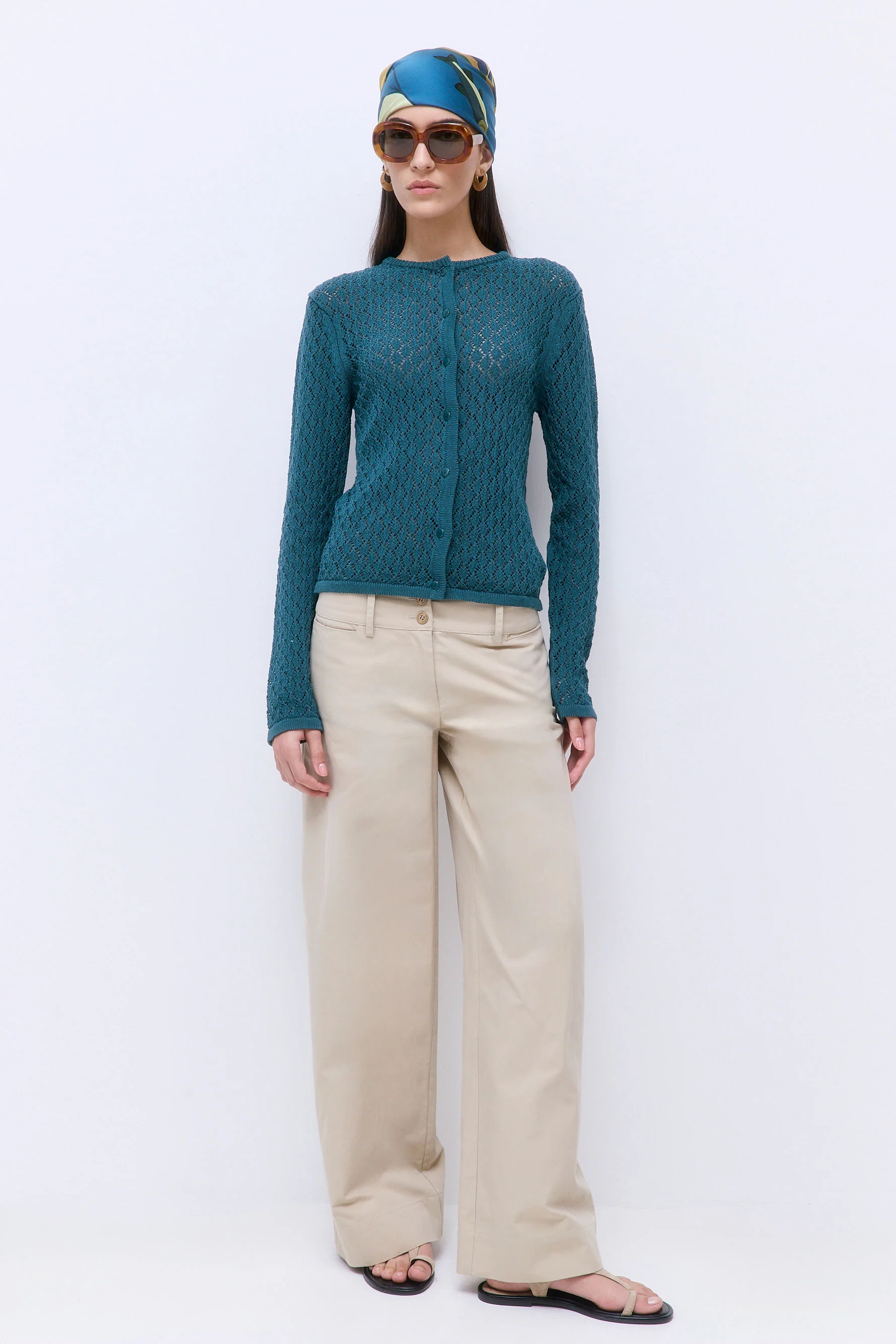 Diamond Knit Crochet Cardigan - Image 2
