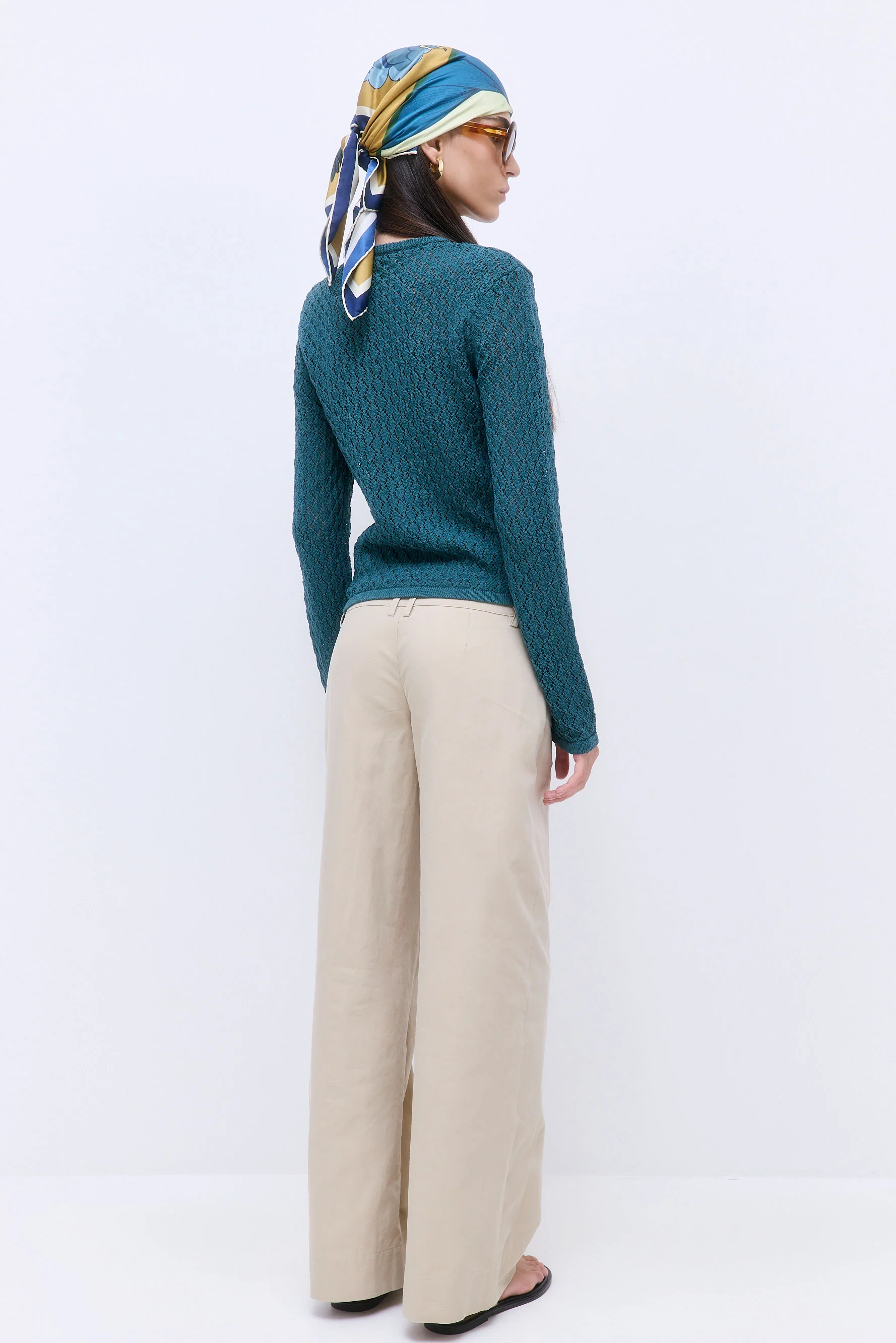 Diamond Knit Crochet Cardigan - Image 4