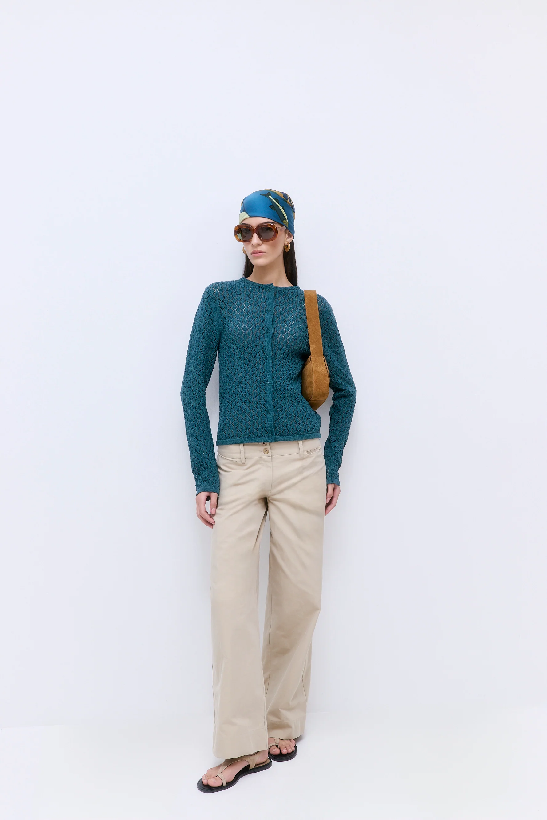 Diamond Knit Crochet Cardigan - Image 7