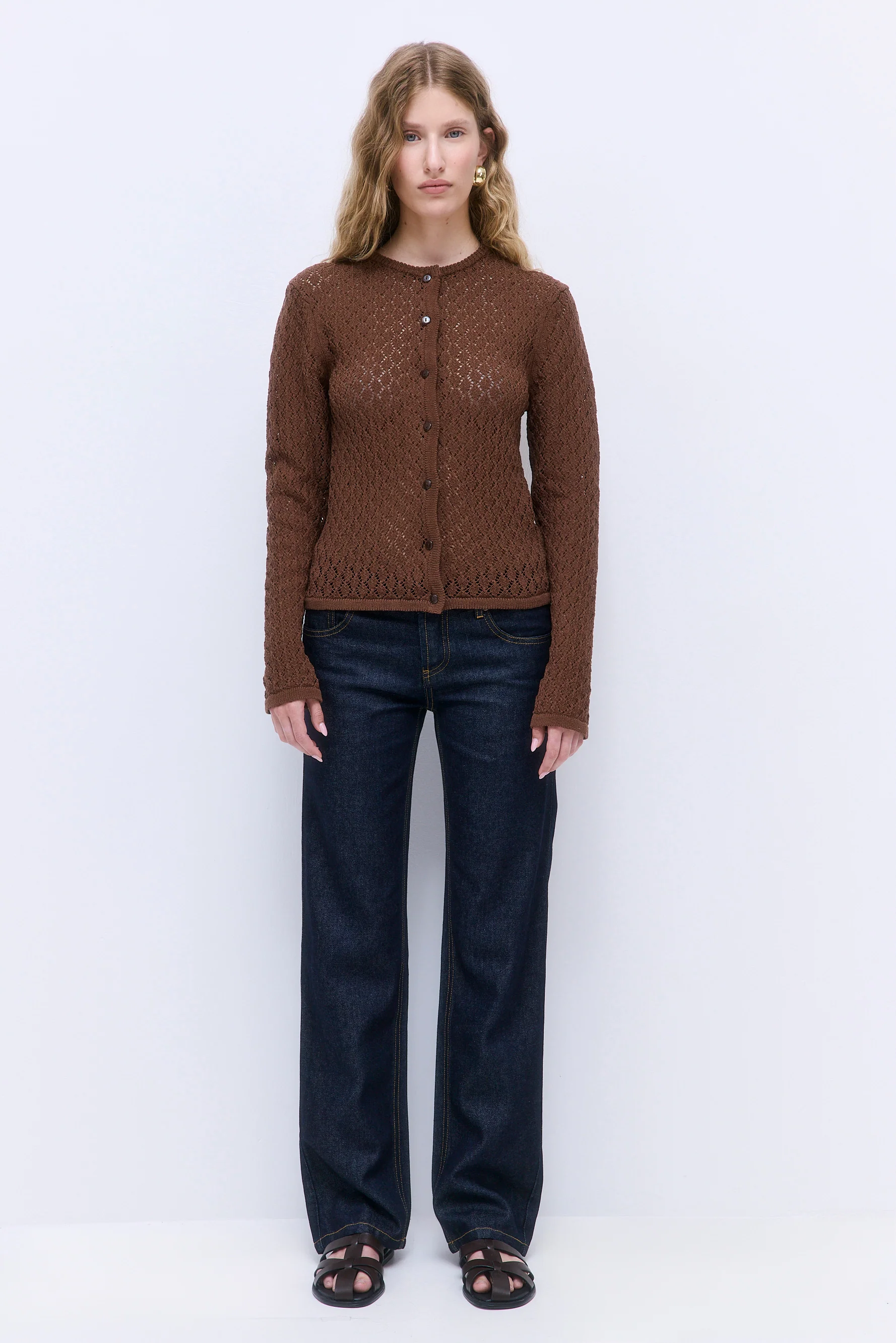 Diamond Knit Crochet Cardigan - Image 2