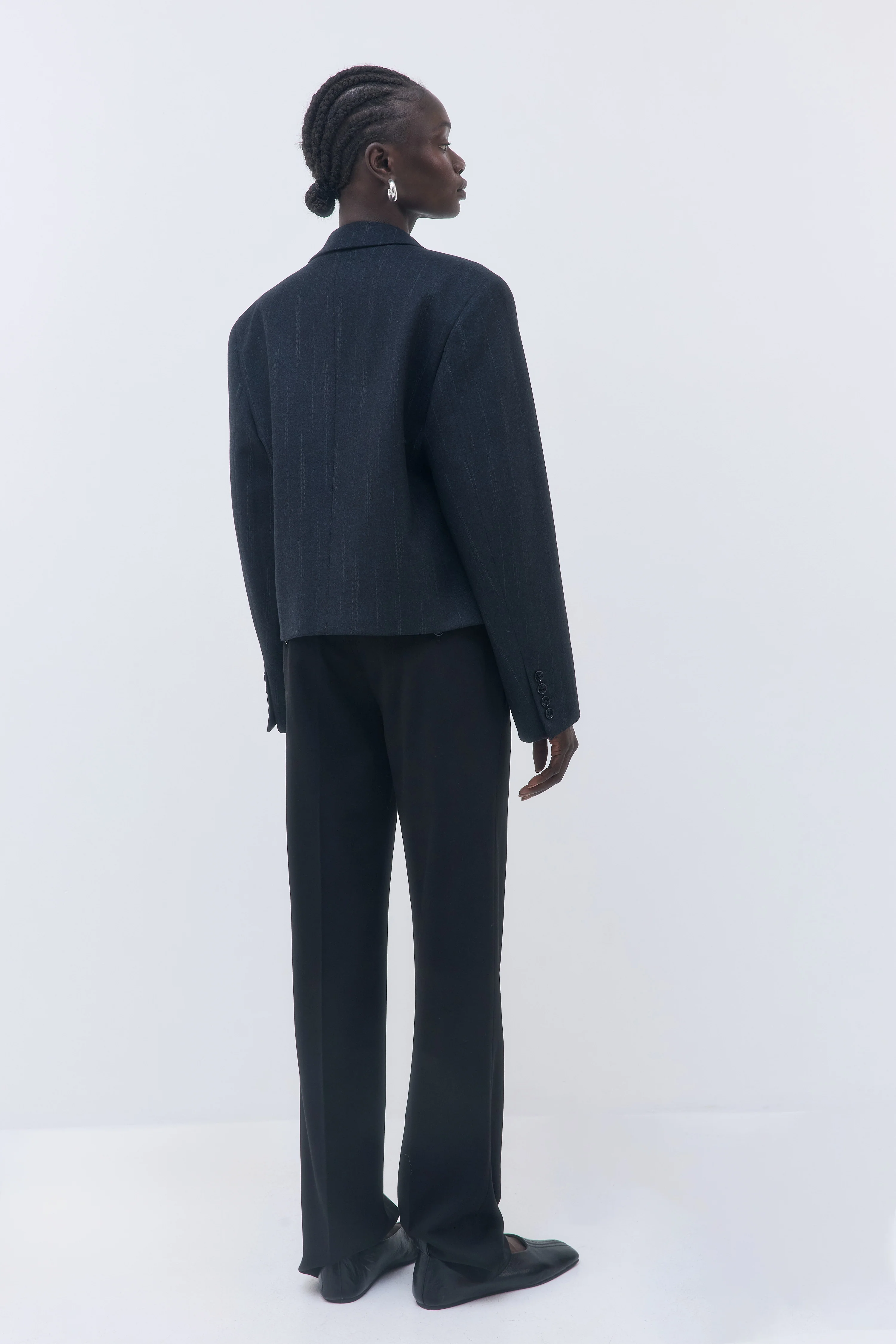 Double Breasted Cropped Blazer - Image 5