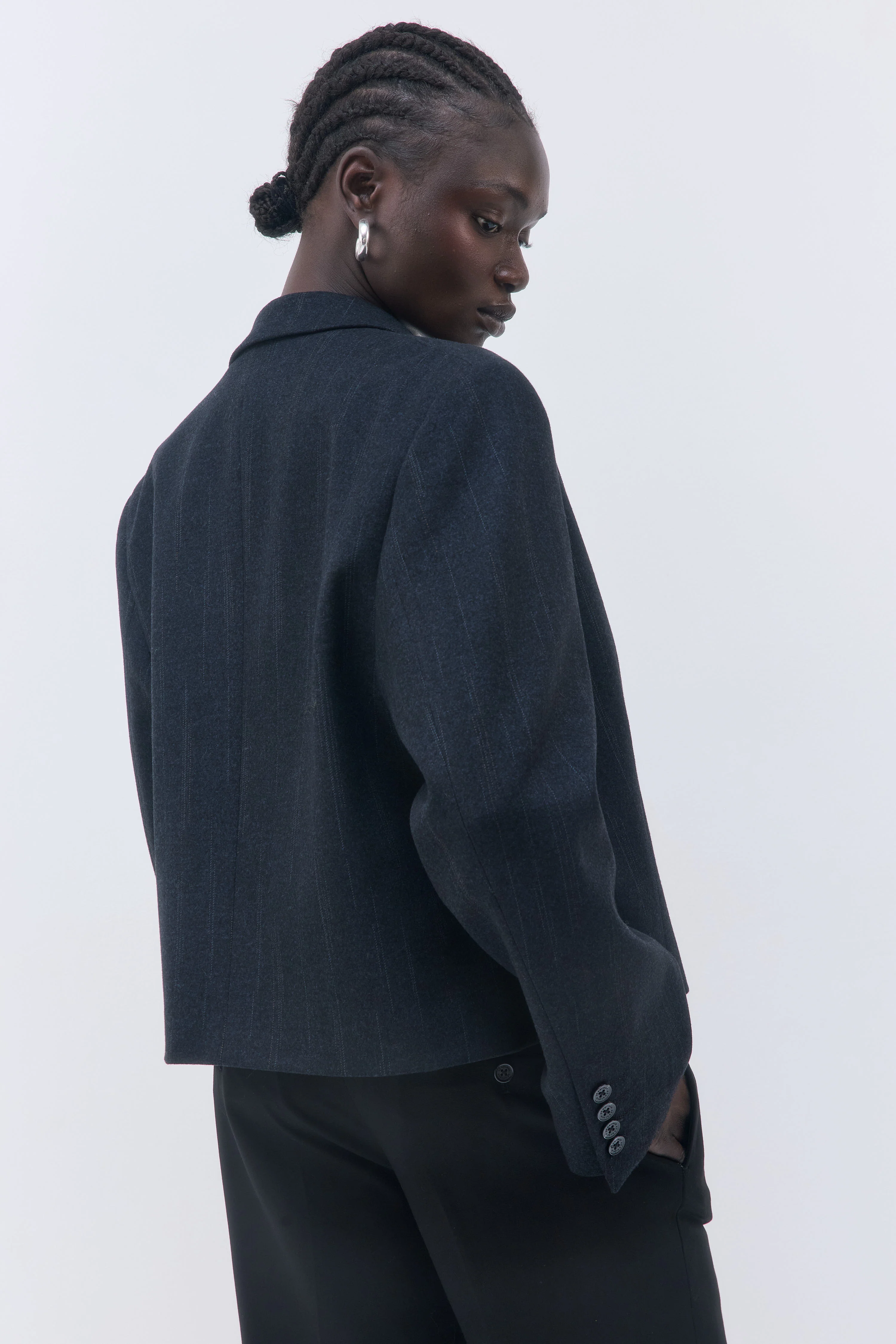 Double Breasted Cropped Blazer - Image 6