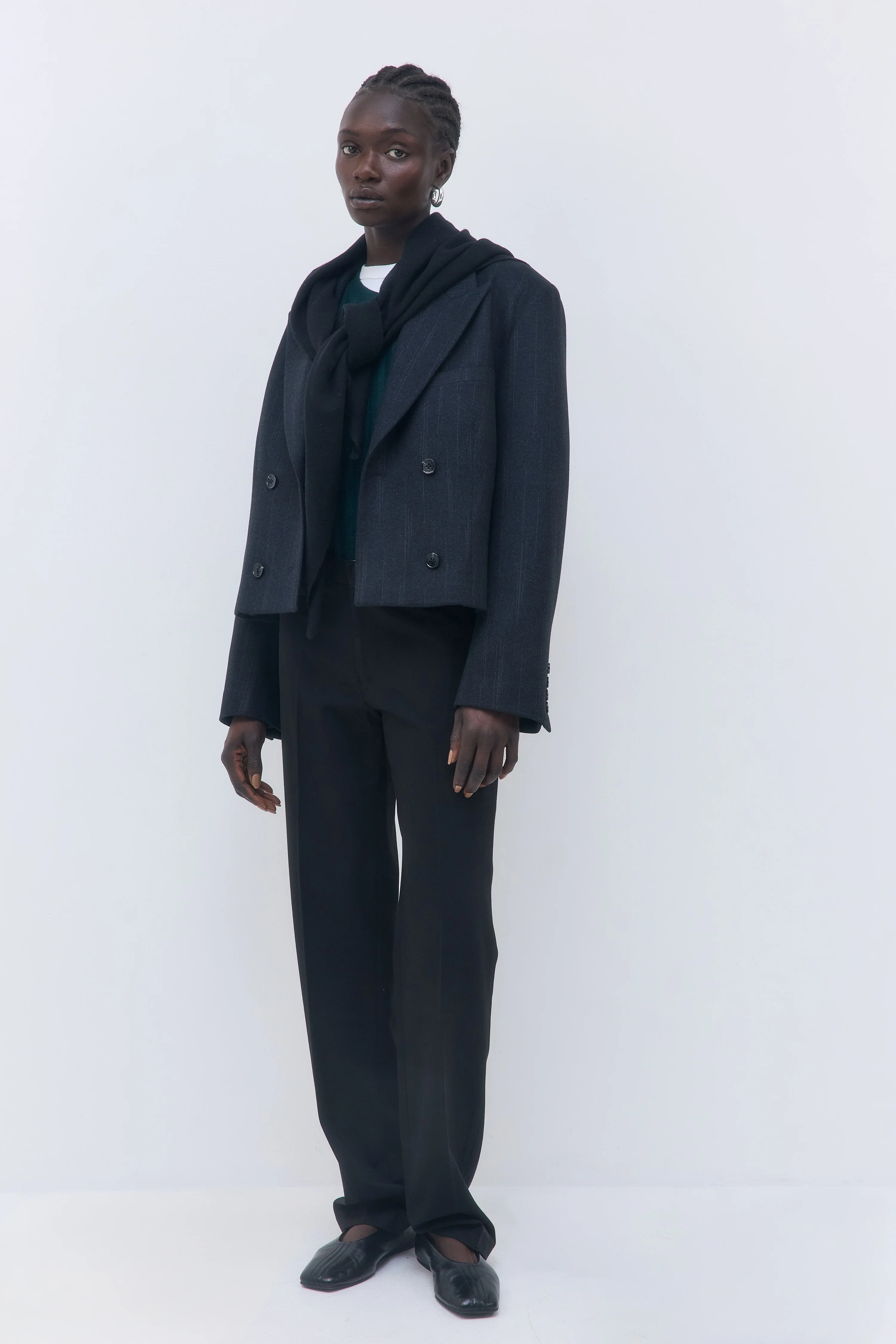 Double Breasted Cropped Blazer - Image 8