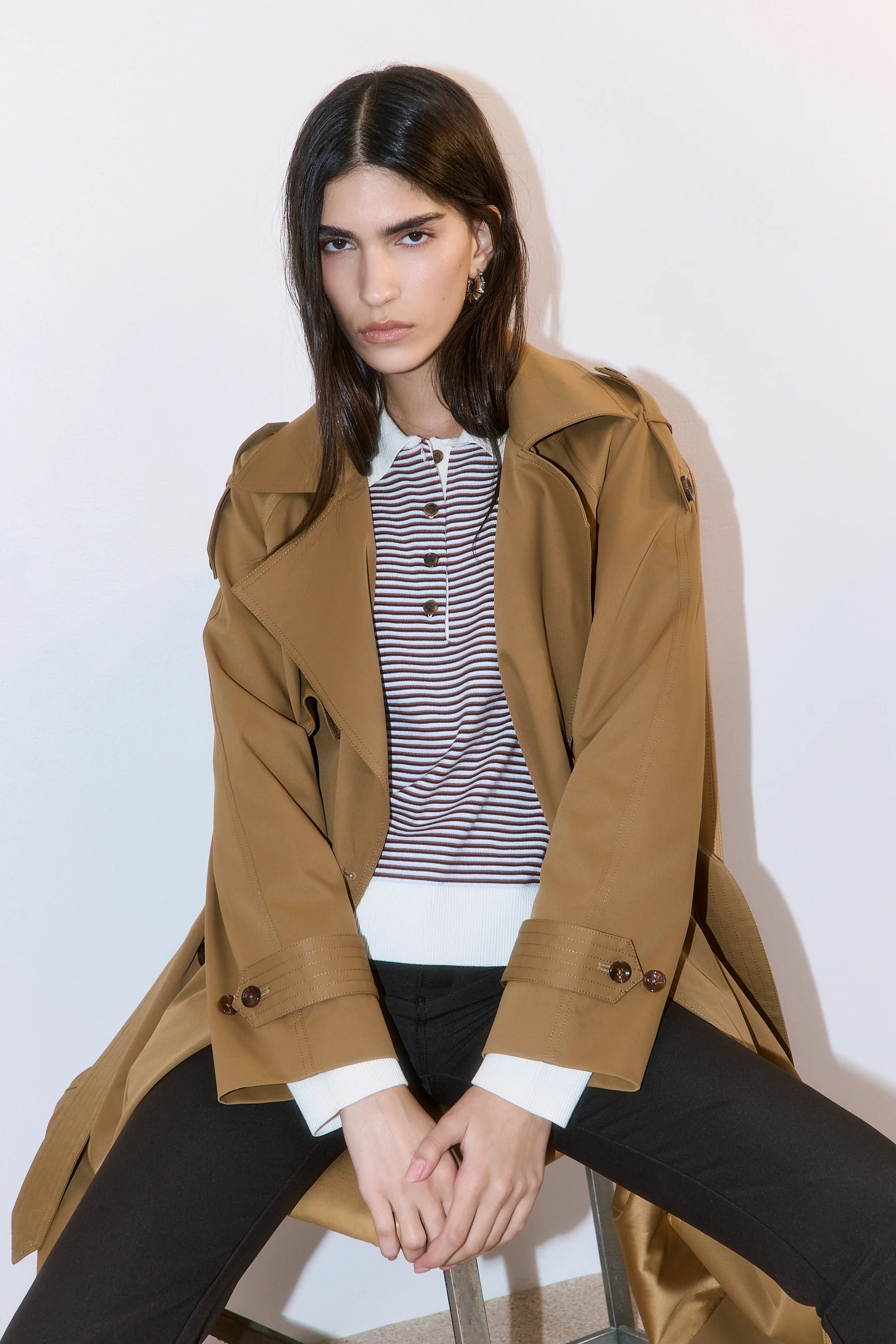 Oversized Double Breasted Trench Coat - Image 10