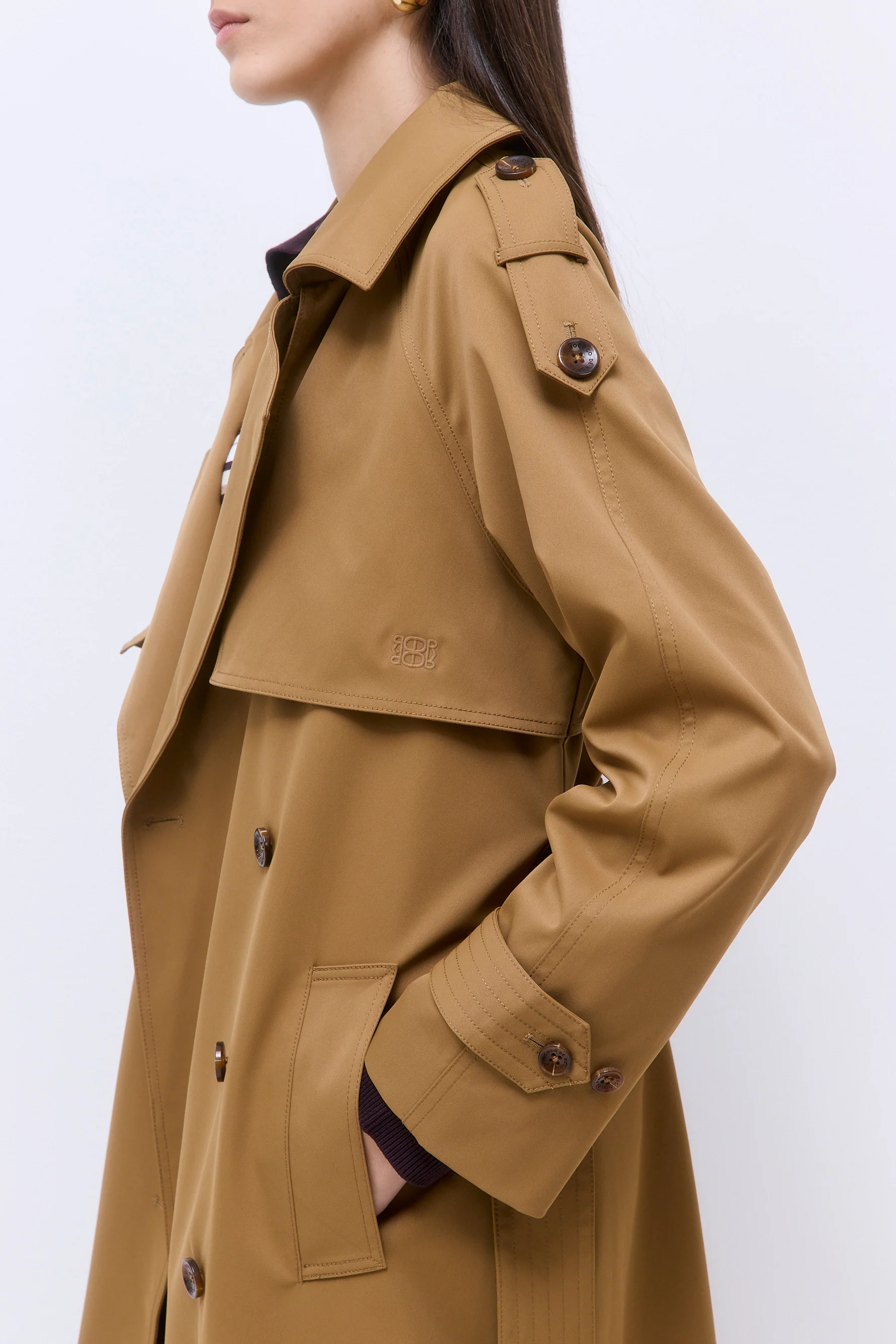 Oversized Double Breasted Trench Coat - Image 6