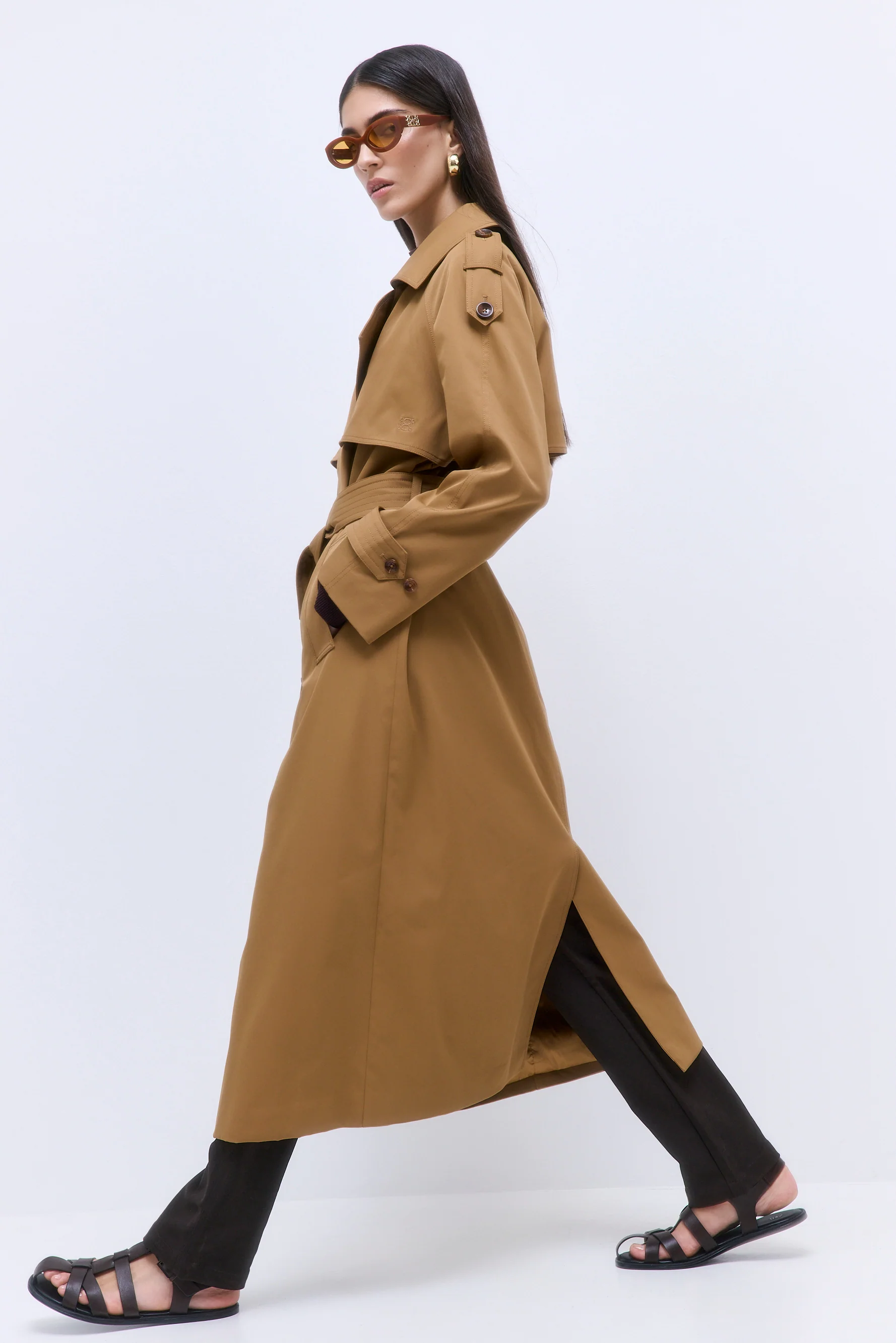 Oversized Double Breasted Trench Coat - Image 7