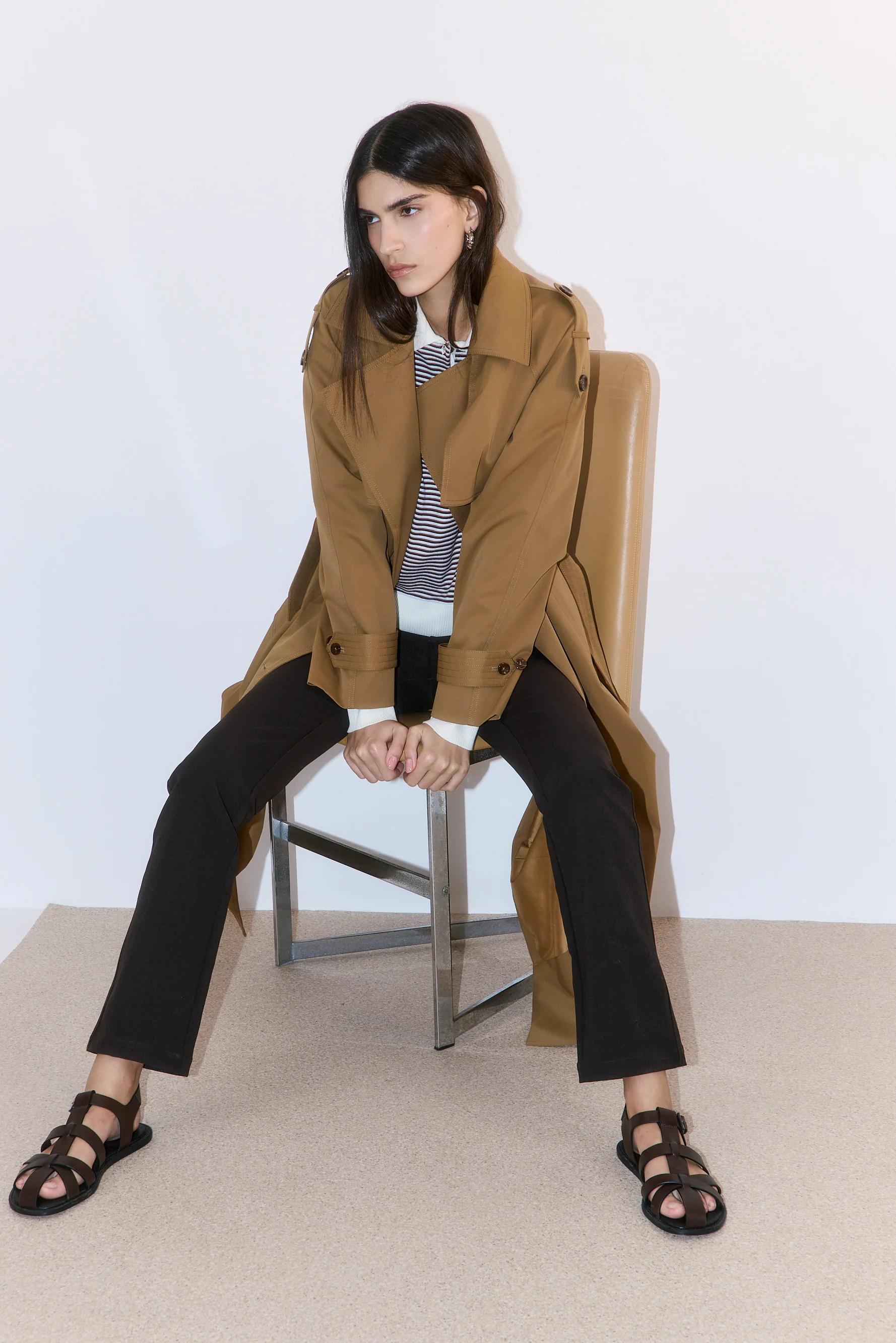 Oversized Double Breasted Trench Coat - Image 9